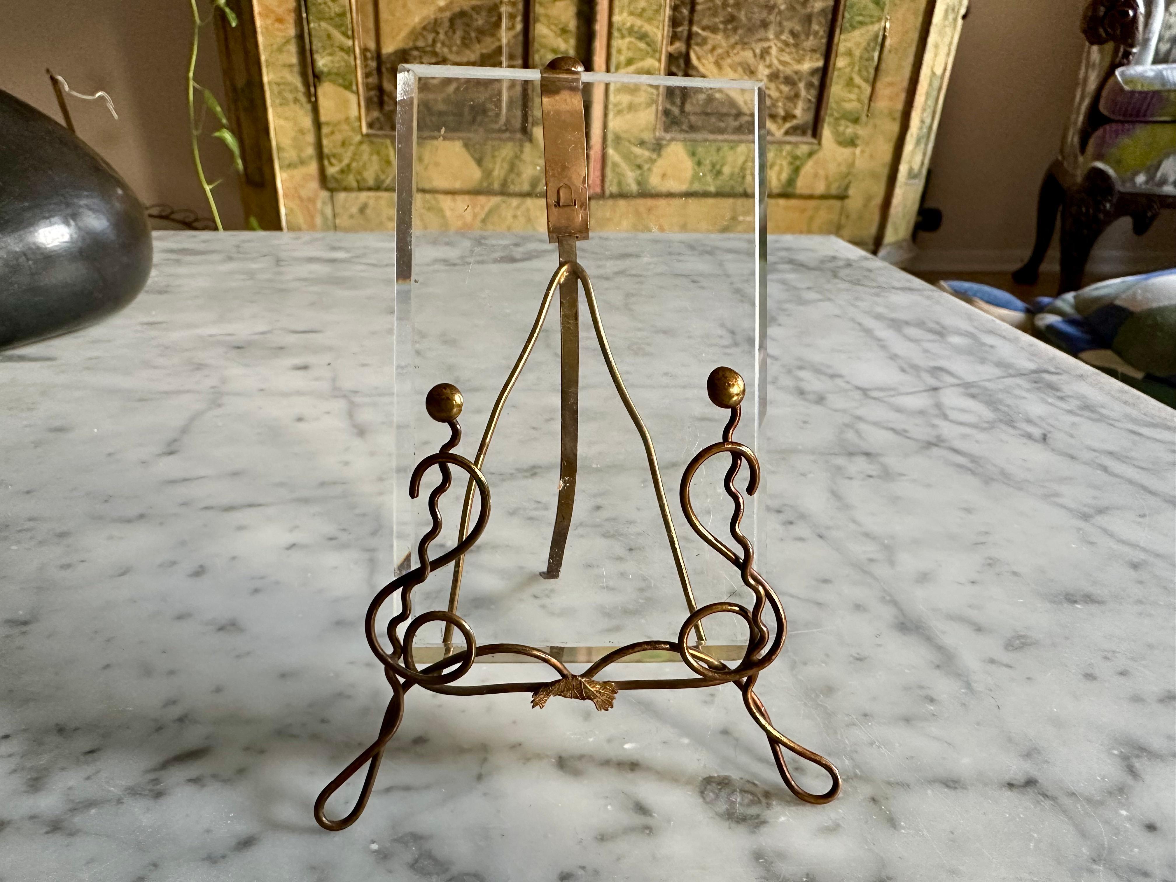 Austrian Art Nouveau Brass Picture Frame, Vienna c. 1900 For Sale