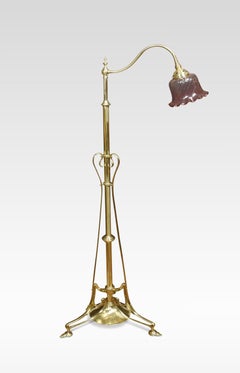 Antique Art Nouveau Brass Reading Lamp