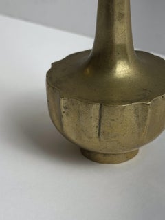 Art Nouveau Brass Solifleur Bud Vase with Lotus Form, Central Europe, c. 1910s