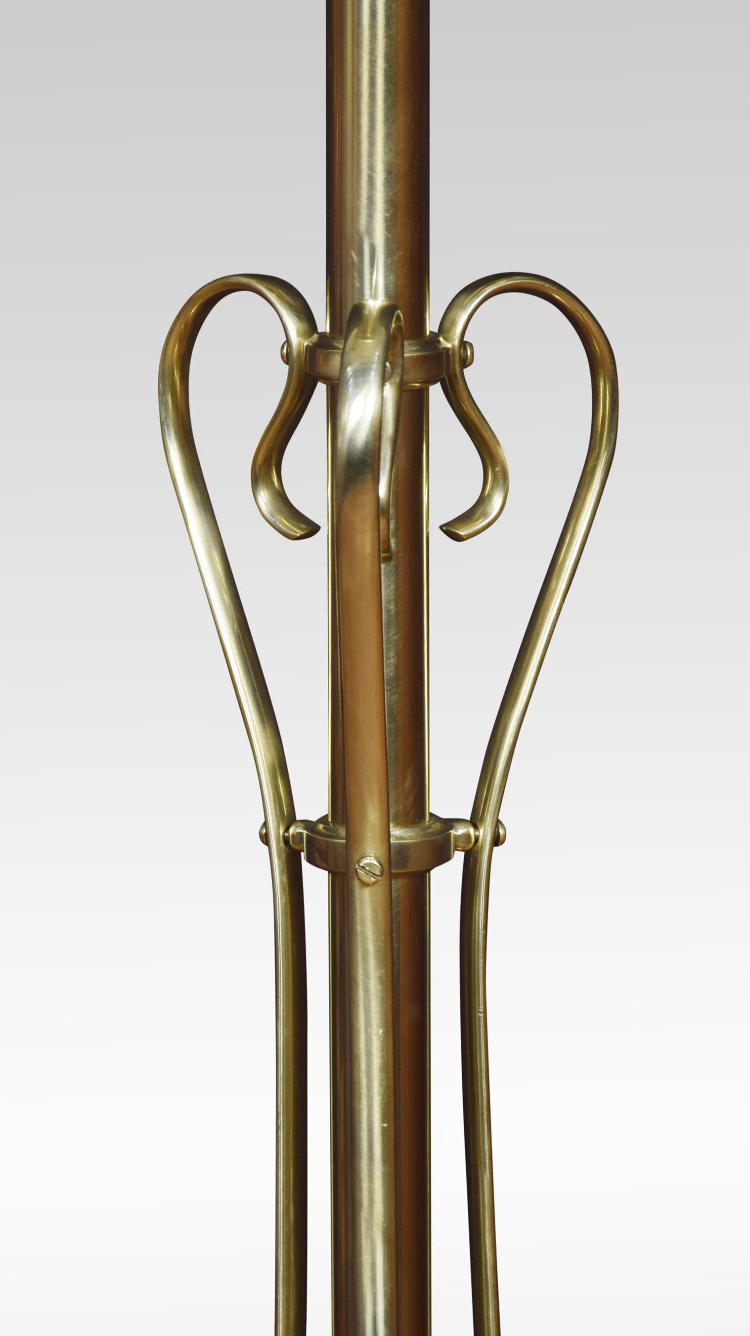 British Art Nouveau Brass Standard Lamp