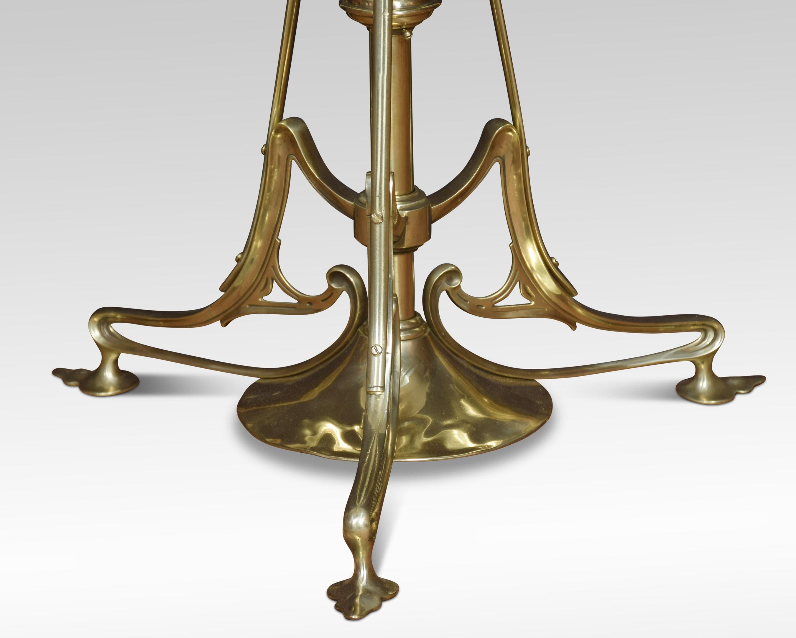 20th Century Art Nouveau Brass Standard Lamp