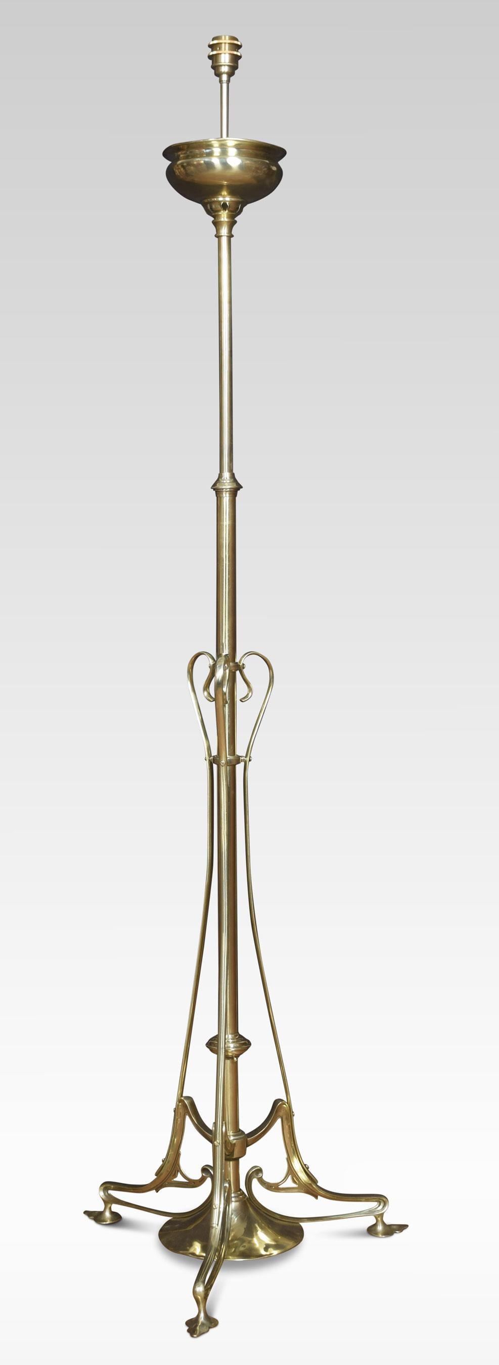 Art Nouveau Brass Standard Lamp 1