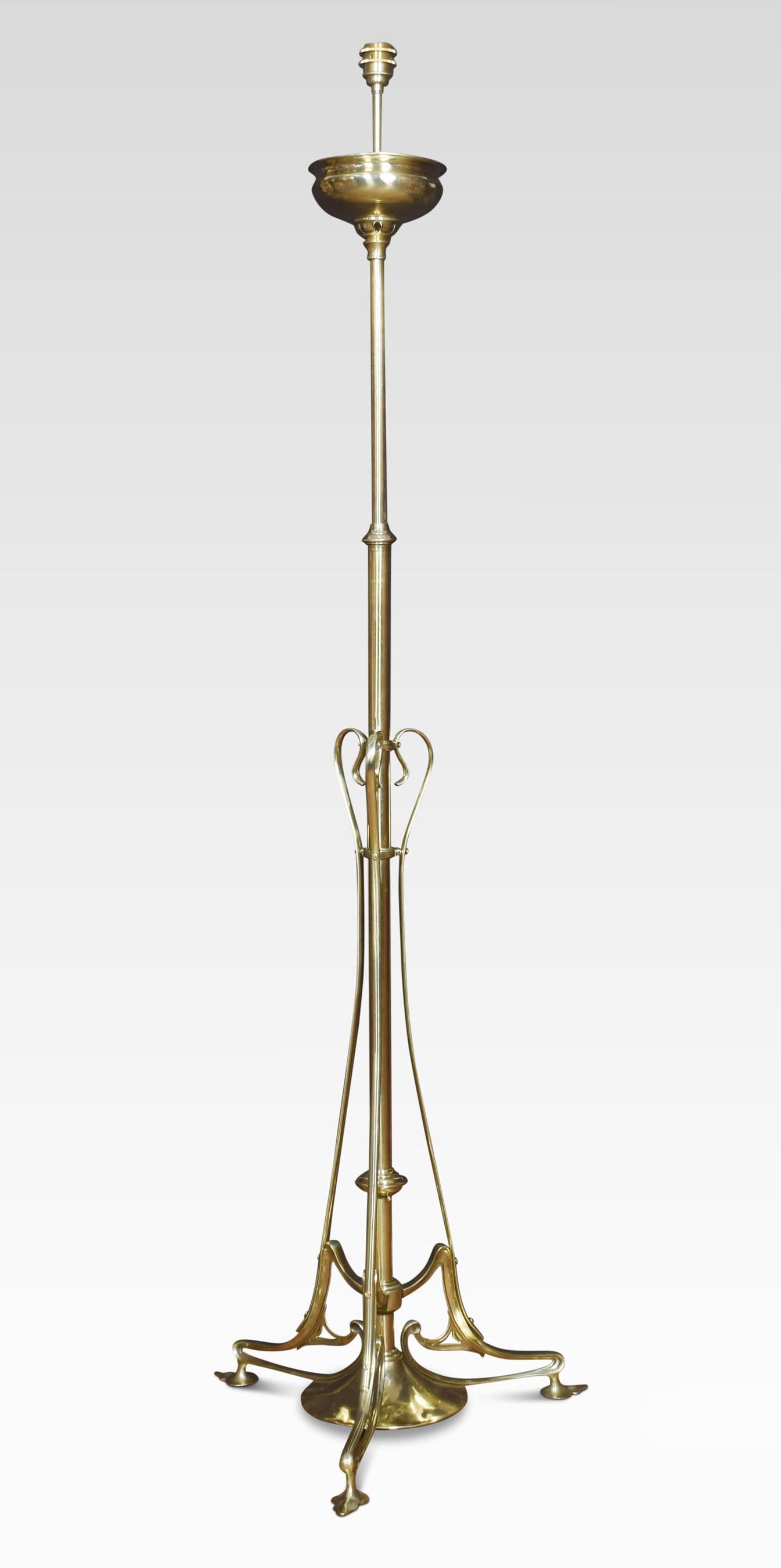 Art Nouveau Brass Standard Lamp 2