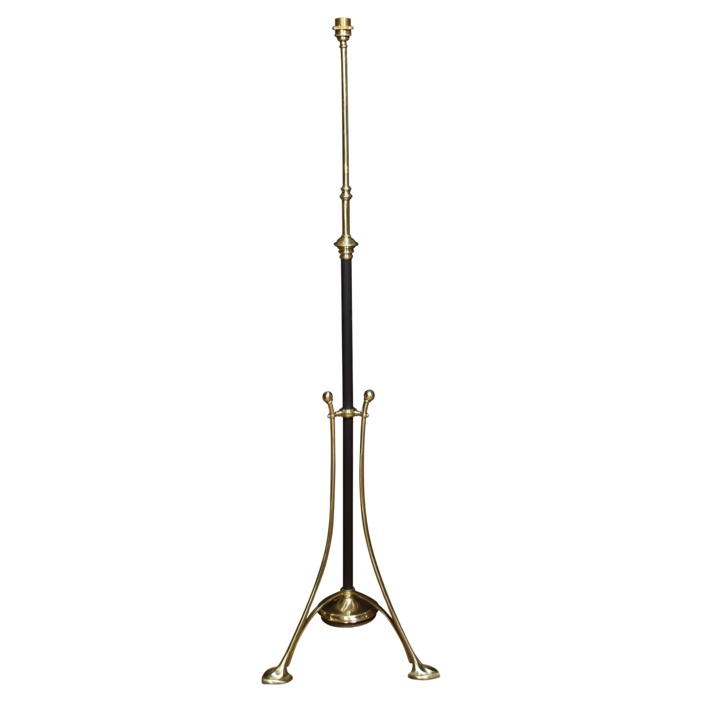 Art Nouveau Brass Standard Lamp