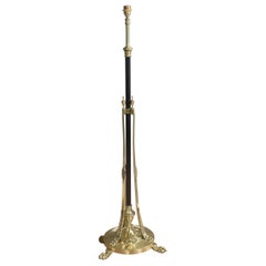 Art Nouveau brass standard lamp