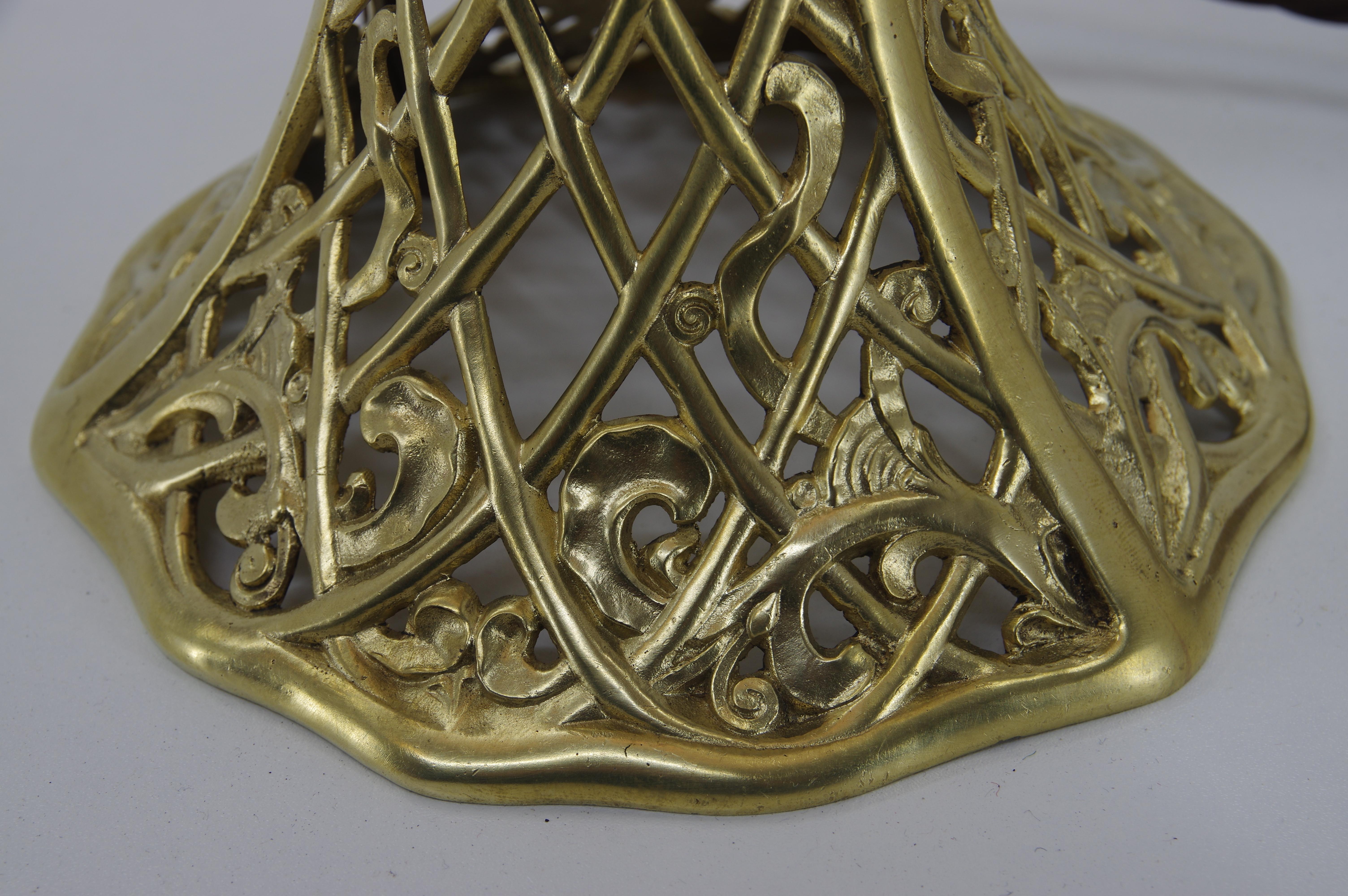 Art Nouveau Brass Table Lamp, 1900s 1