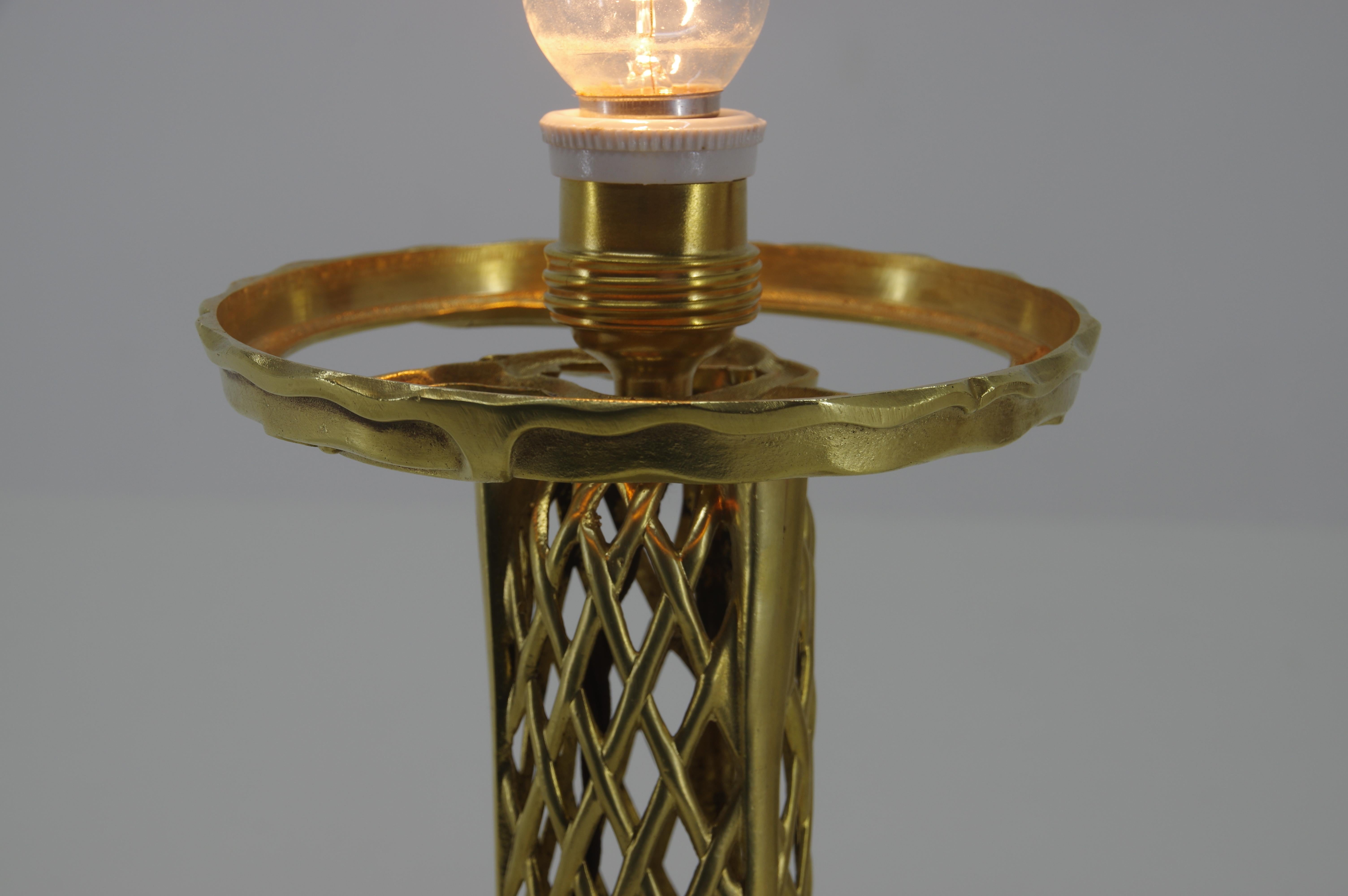 Art Nouveau Brass Table Lamp, 1900s 4