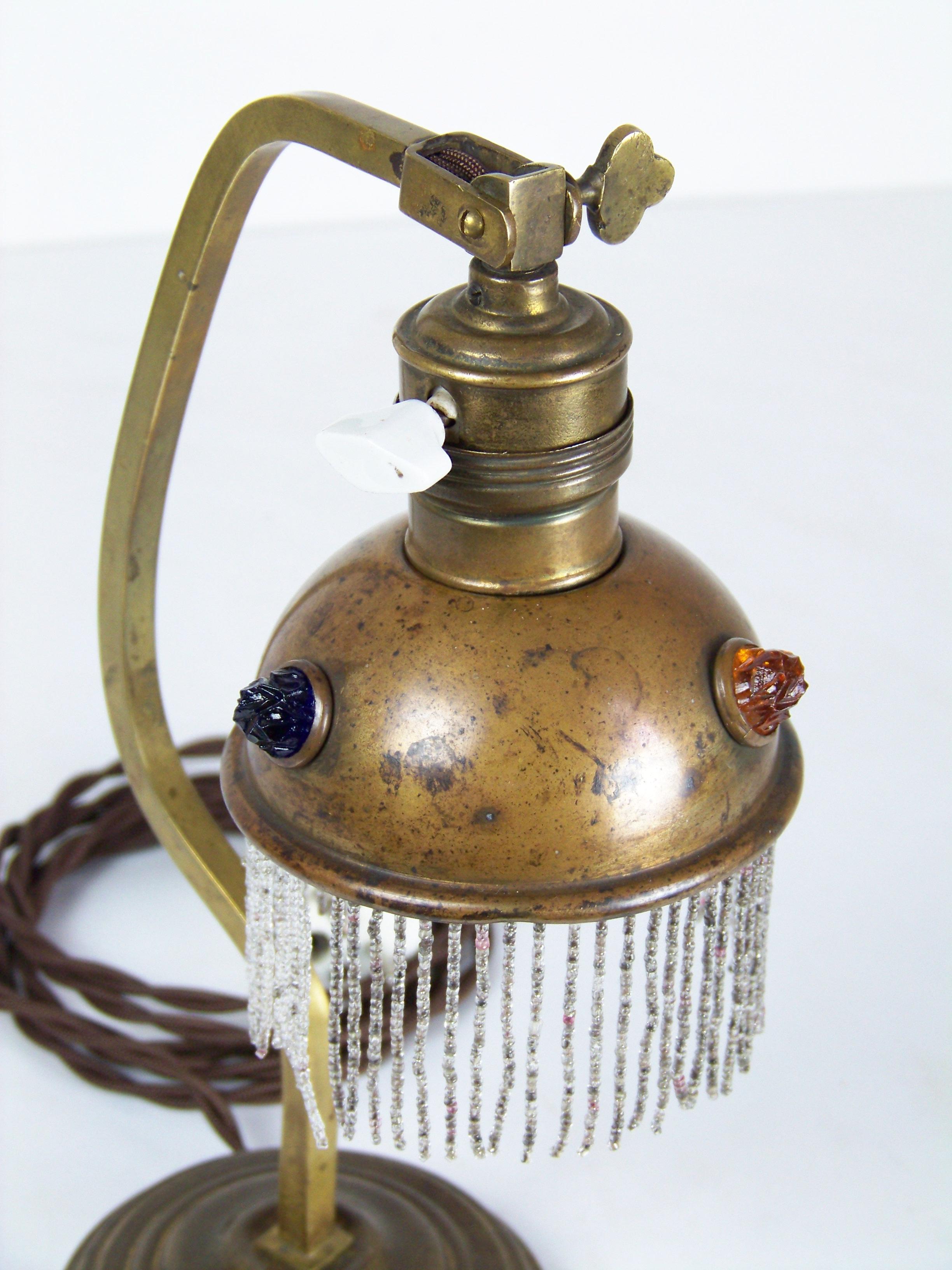 20th Century Art Nouveau Brass Table Lamp, circa 1900