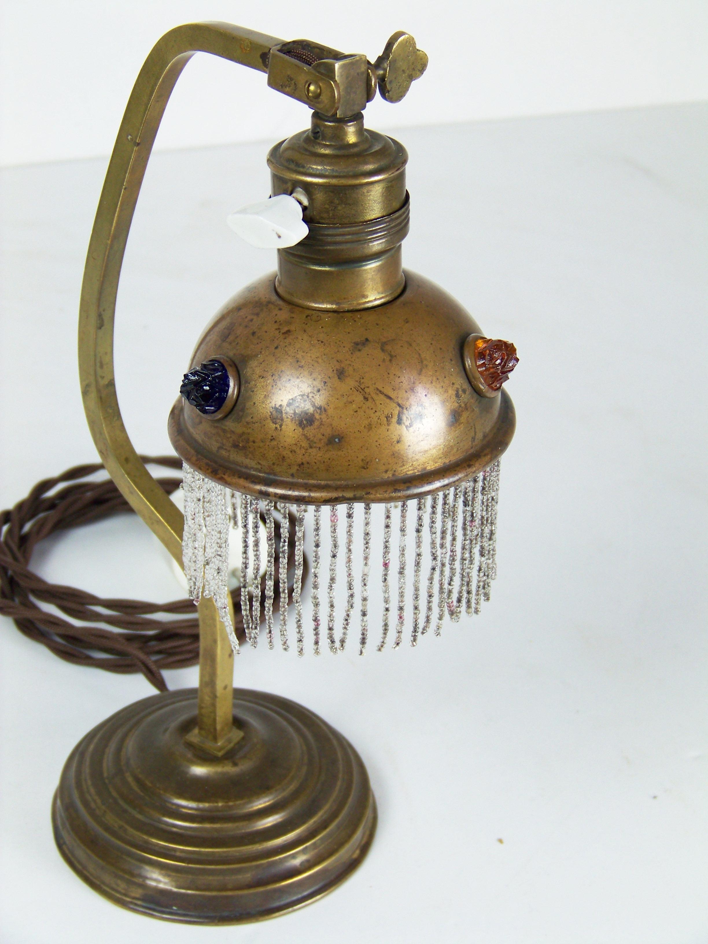 Art Nouveau Brass Table Lamp, circa 1900 1