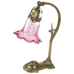 Art Nouveau Brass Table Lamp, circa 1900