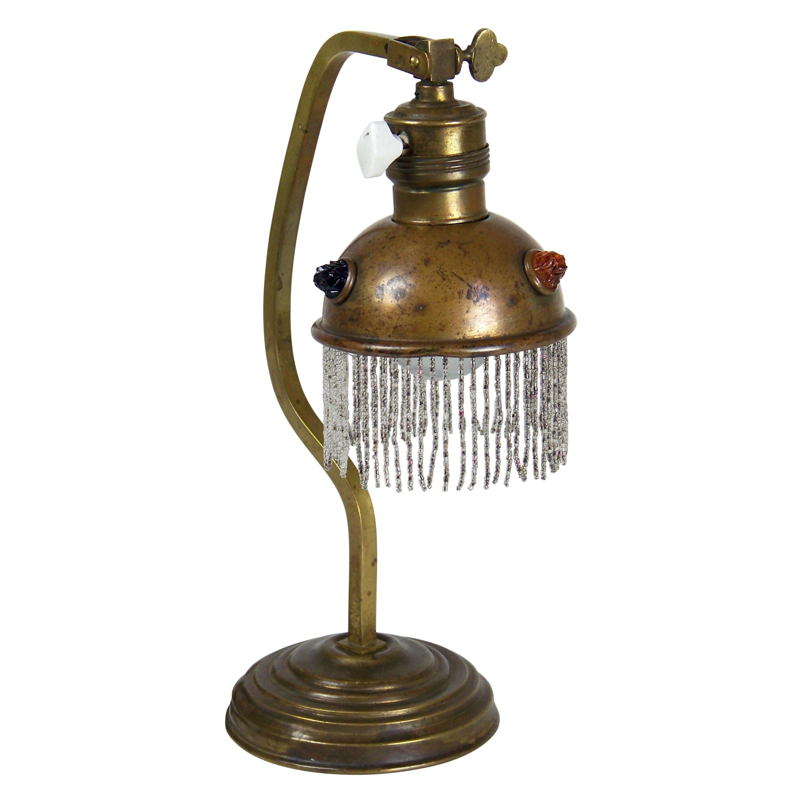 Art Nouveau Brass Table Lamp, circa 1900