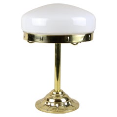 Antique Art Nouveau Brass Table Lamp, Design Attributed to J. Hoffmann, Austria ca. 1905