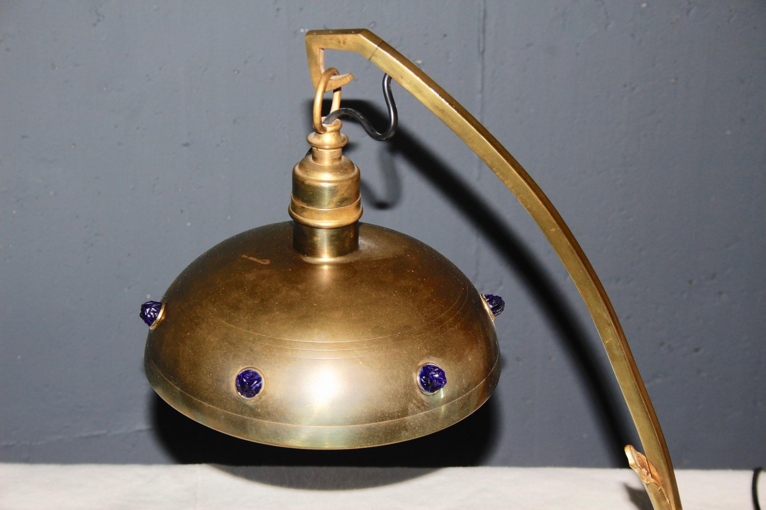 European Art Nouveau Brass Table Lamp