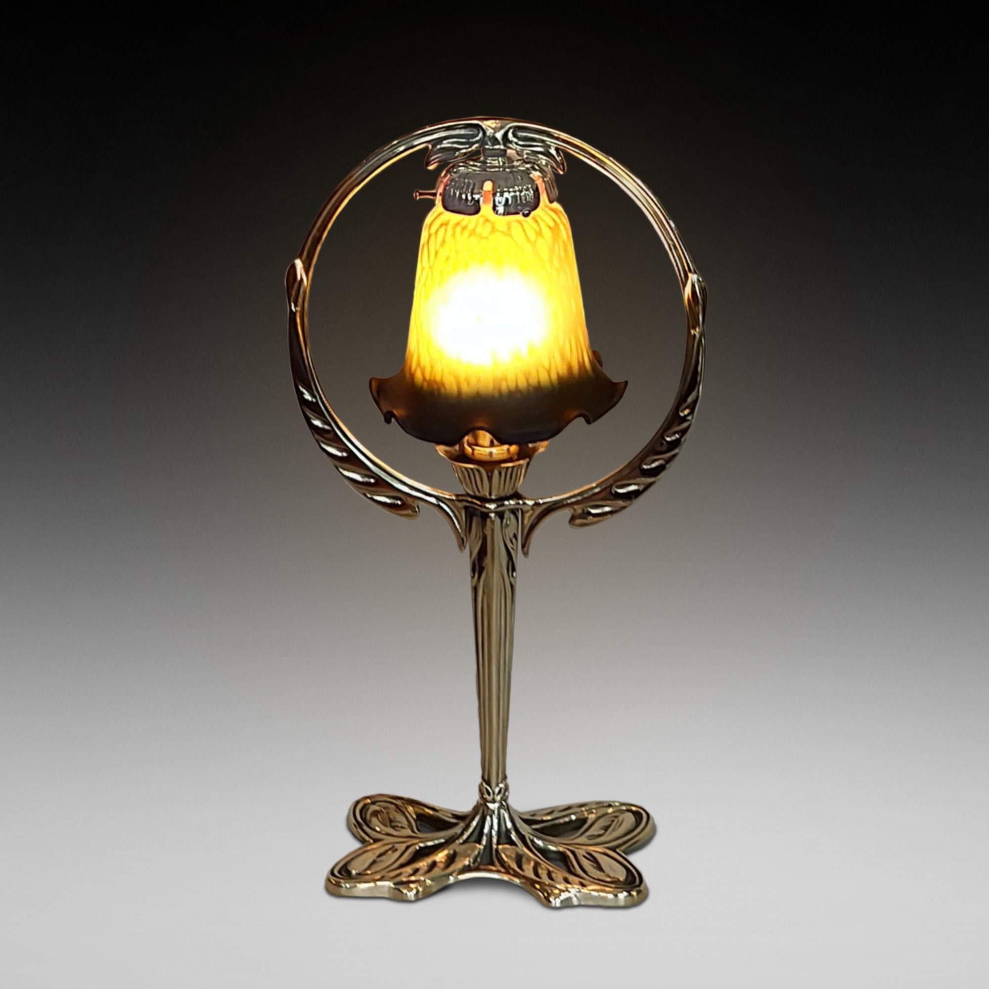Art Nouveau Brass Table Lamp 1