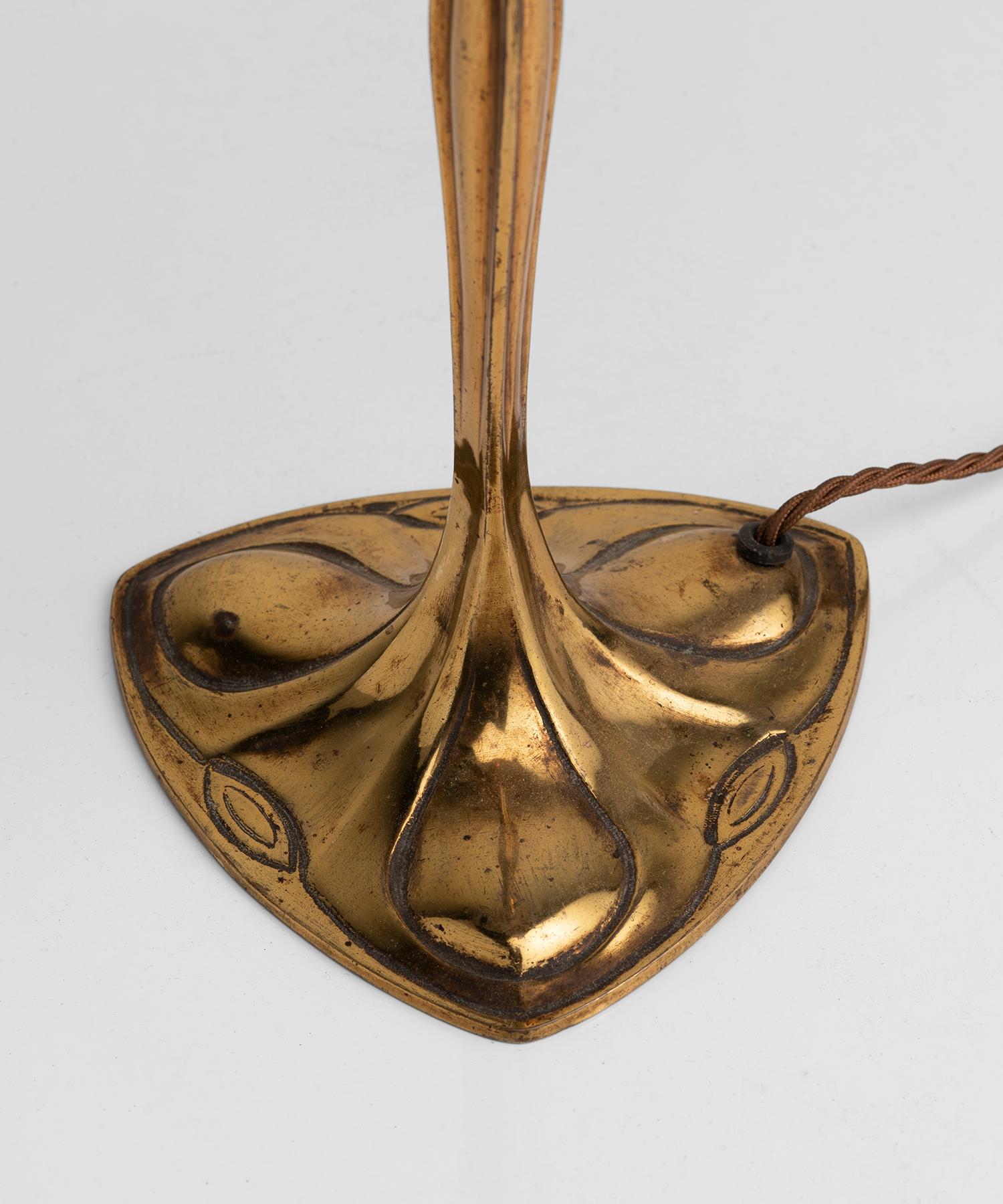 Art Nouveau Brass Table Lamp 1