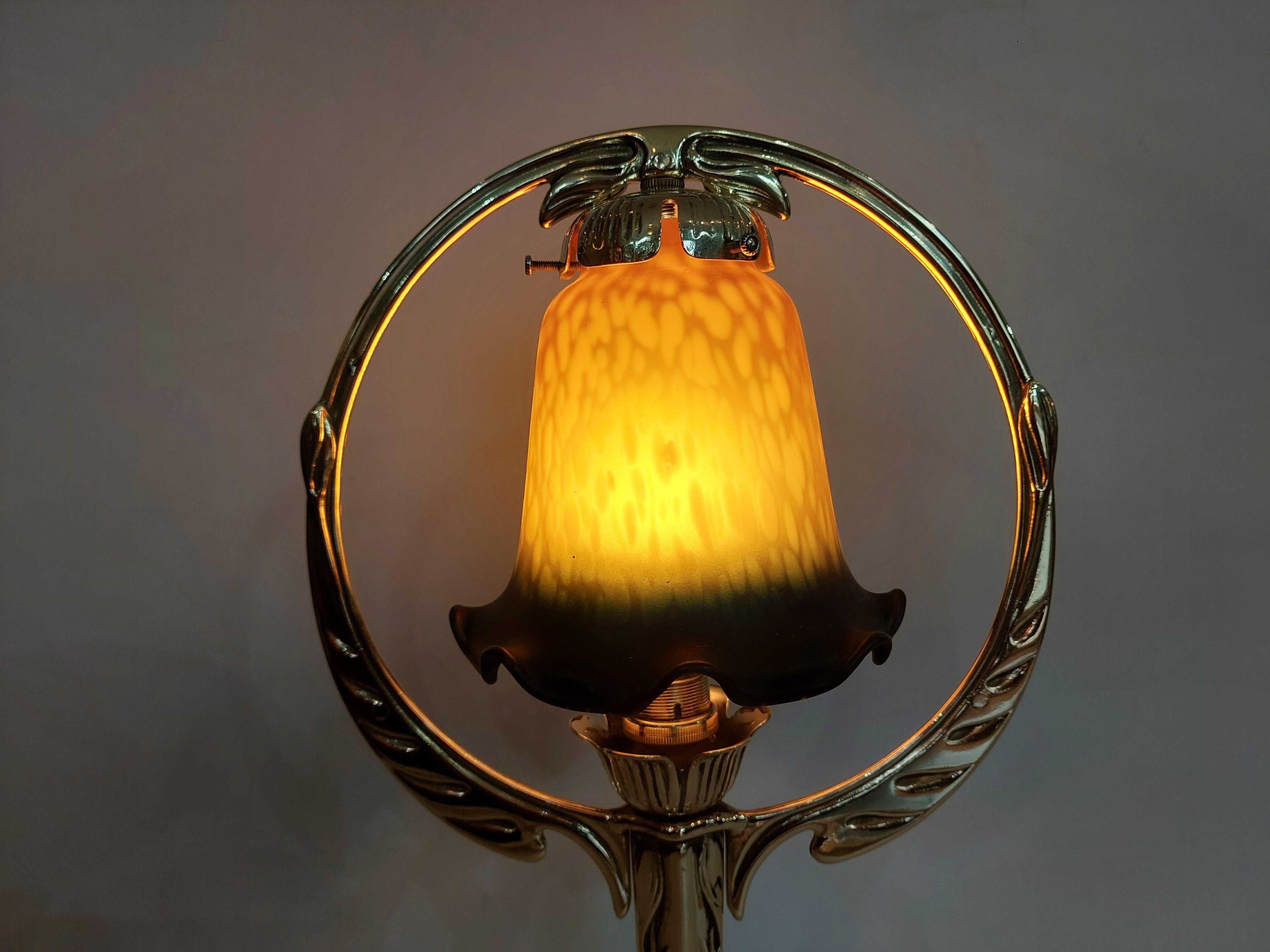Art Nouveau Brass Table Lamp 2
