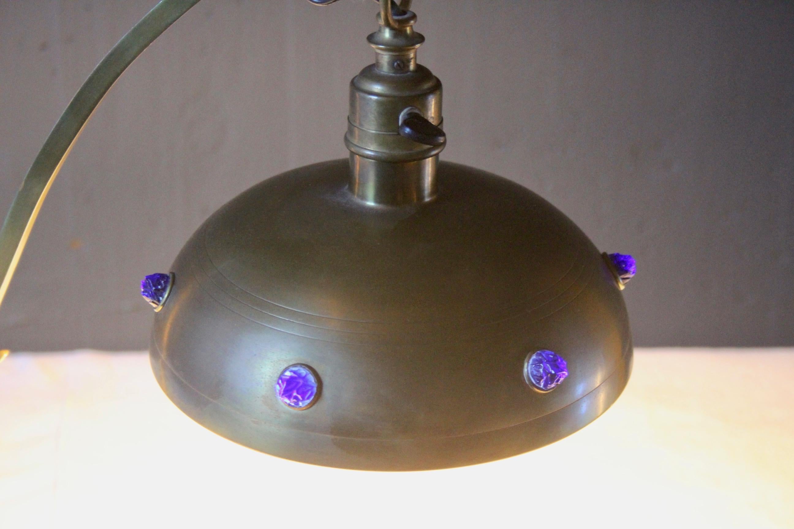 Art Nouveau Brass Table Lamp 4
