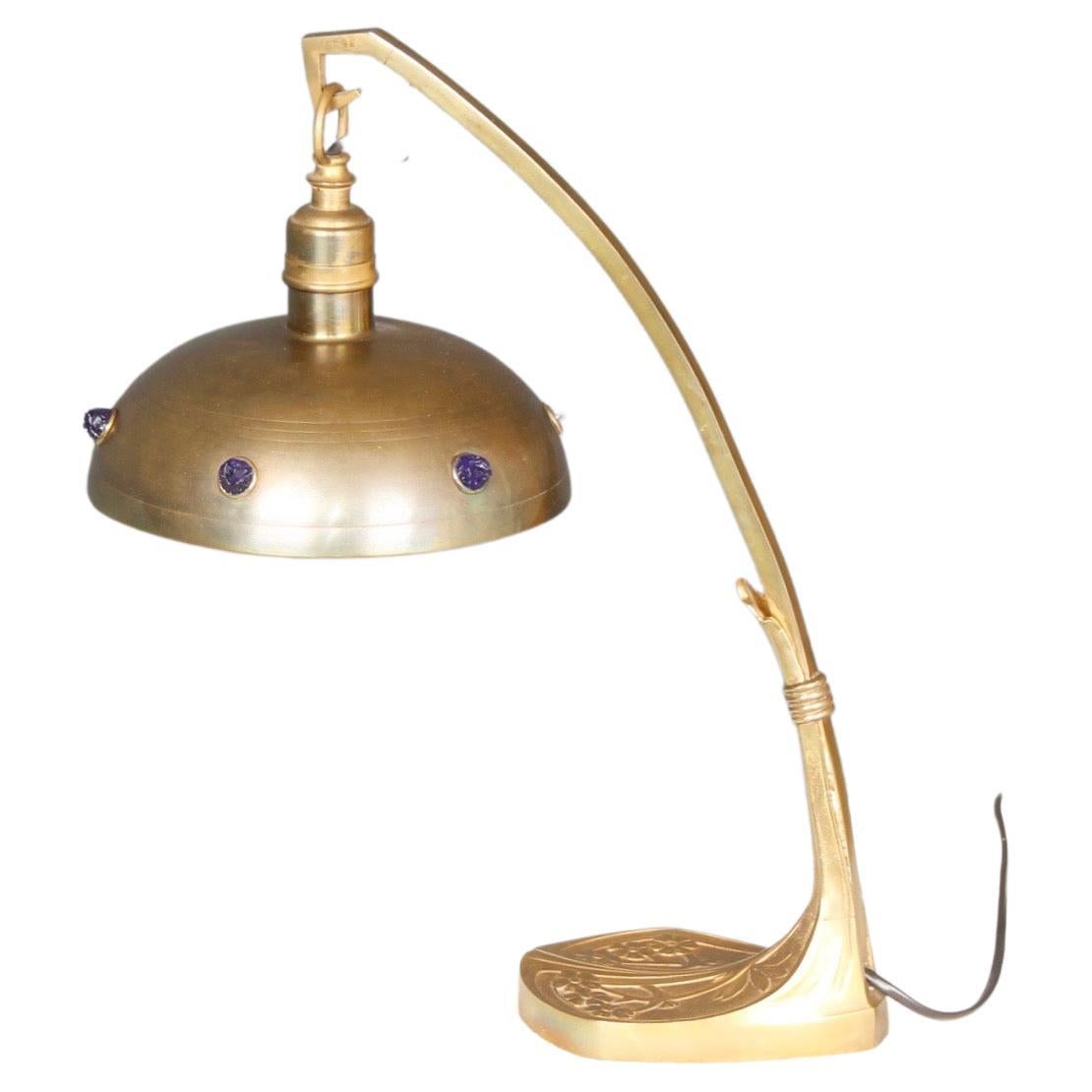 Art Nouveau Brass Table Lamp, circa 1900 For Sale at 1stDibs