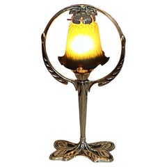 Art Nouveau Brass Table Lamp