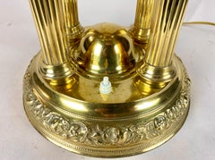 Art Nouveau Brass Table Lamp with Clock, Austria, circa 1905