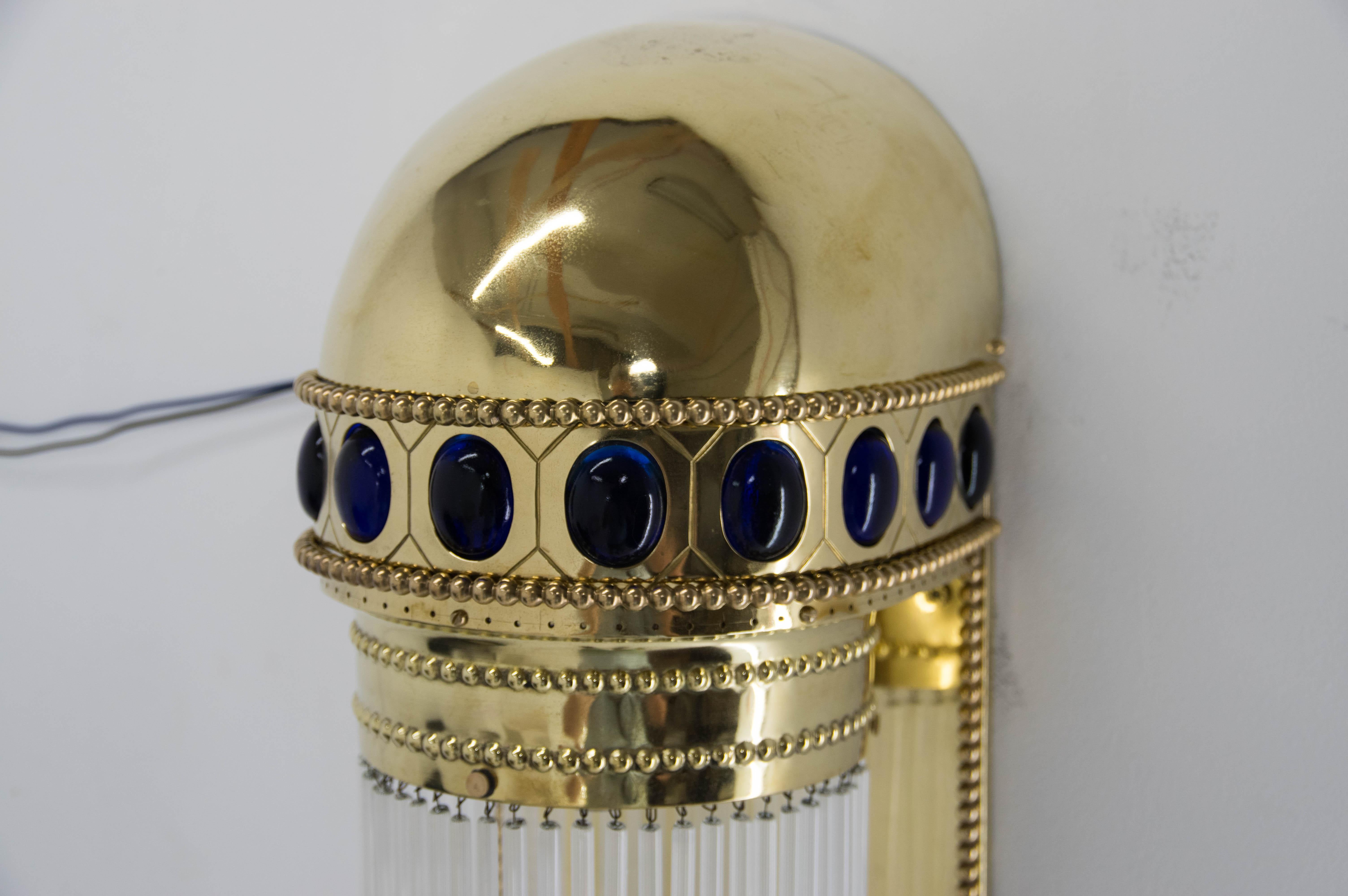 Art Nouveau Brass Wall Lamp, 1910s, Restored For Sale 1