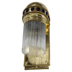 Art Nouveau Brass Wall Lamp, 1910s, Restored