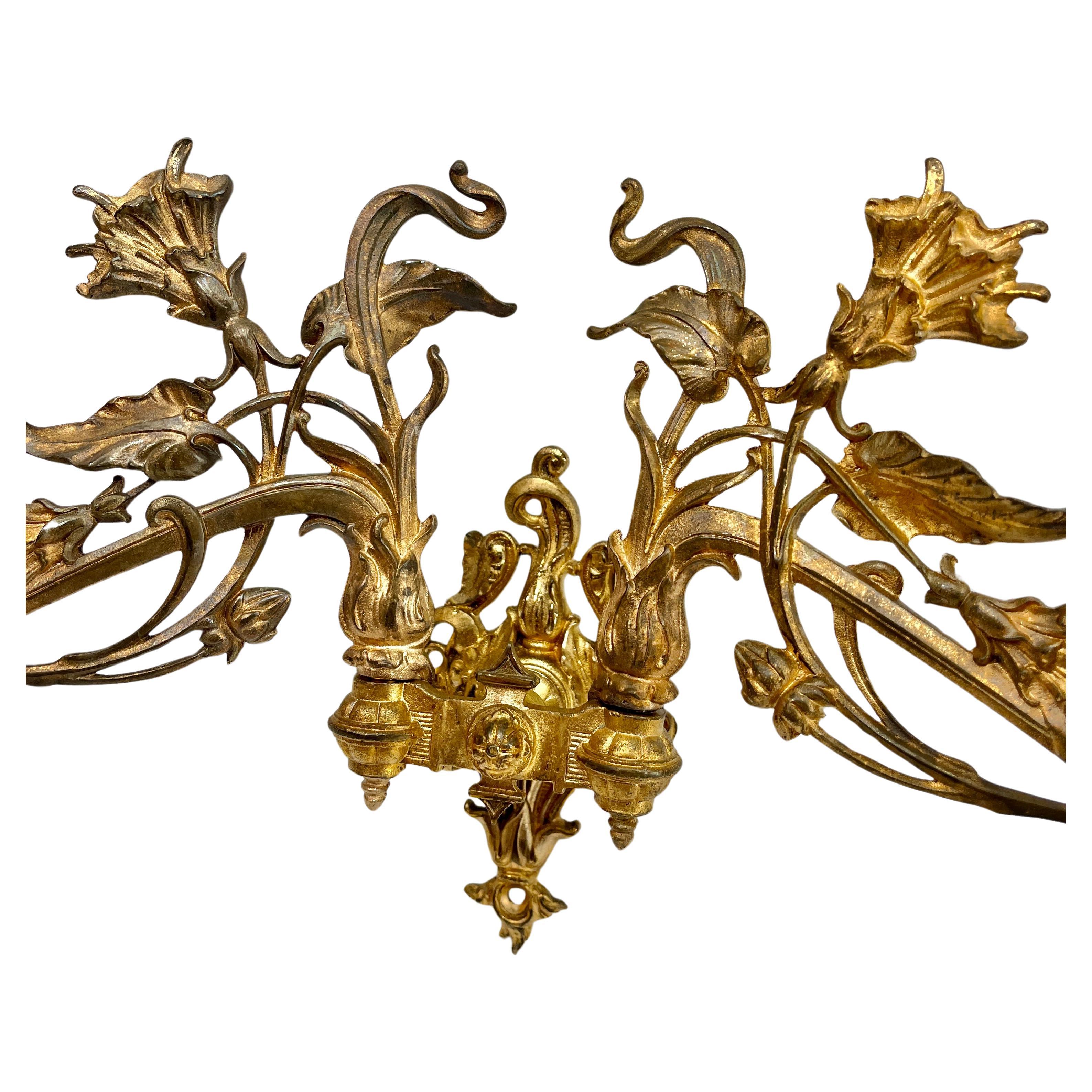 Candelieri da parete in ottone Art Nouveau, anni '30 In condizioni buone in vendita a Verviers, BE