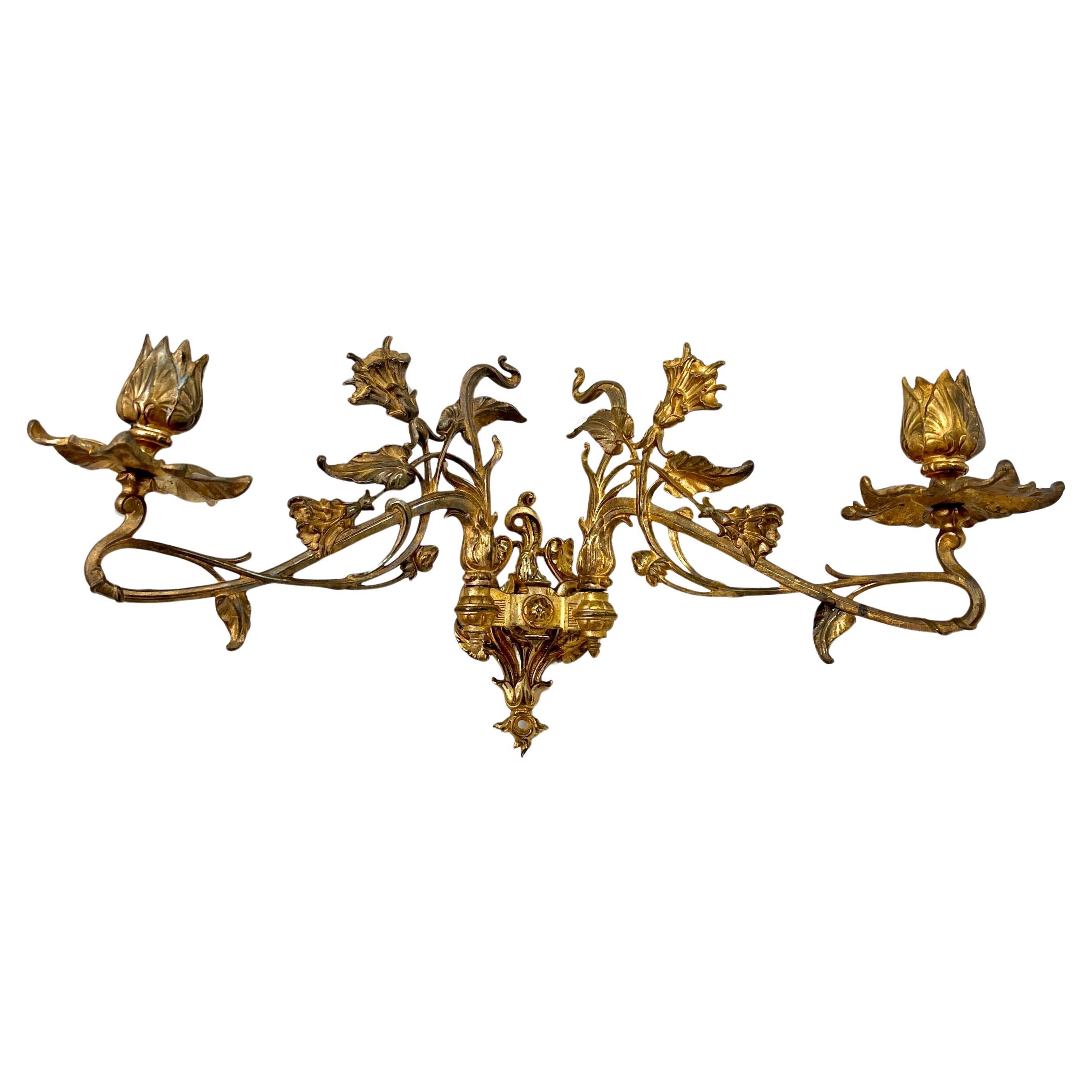 Chandeliers muraux en laiton Art Nouveau, années 1930