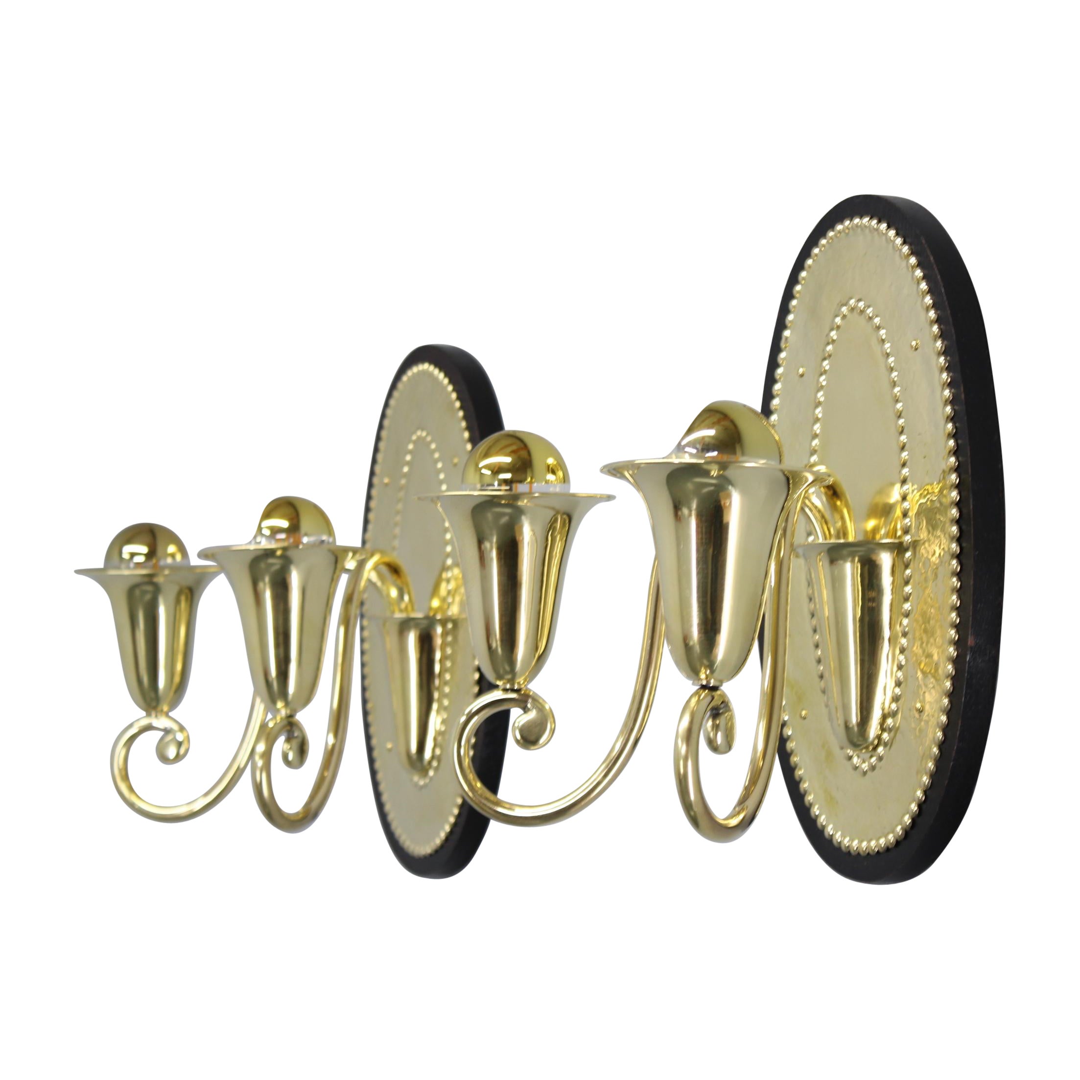 Apliques de latón Art Nouveau Estilo Hoffmann, Años 20 en venta