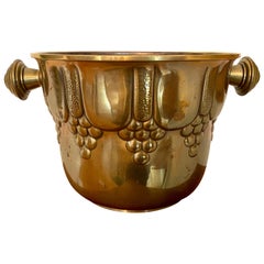 Art Nouveau Brass Wine Cooler or Cachepot, Austria, circa 1910