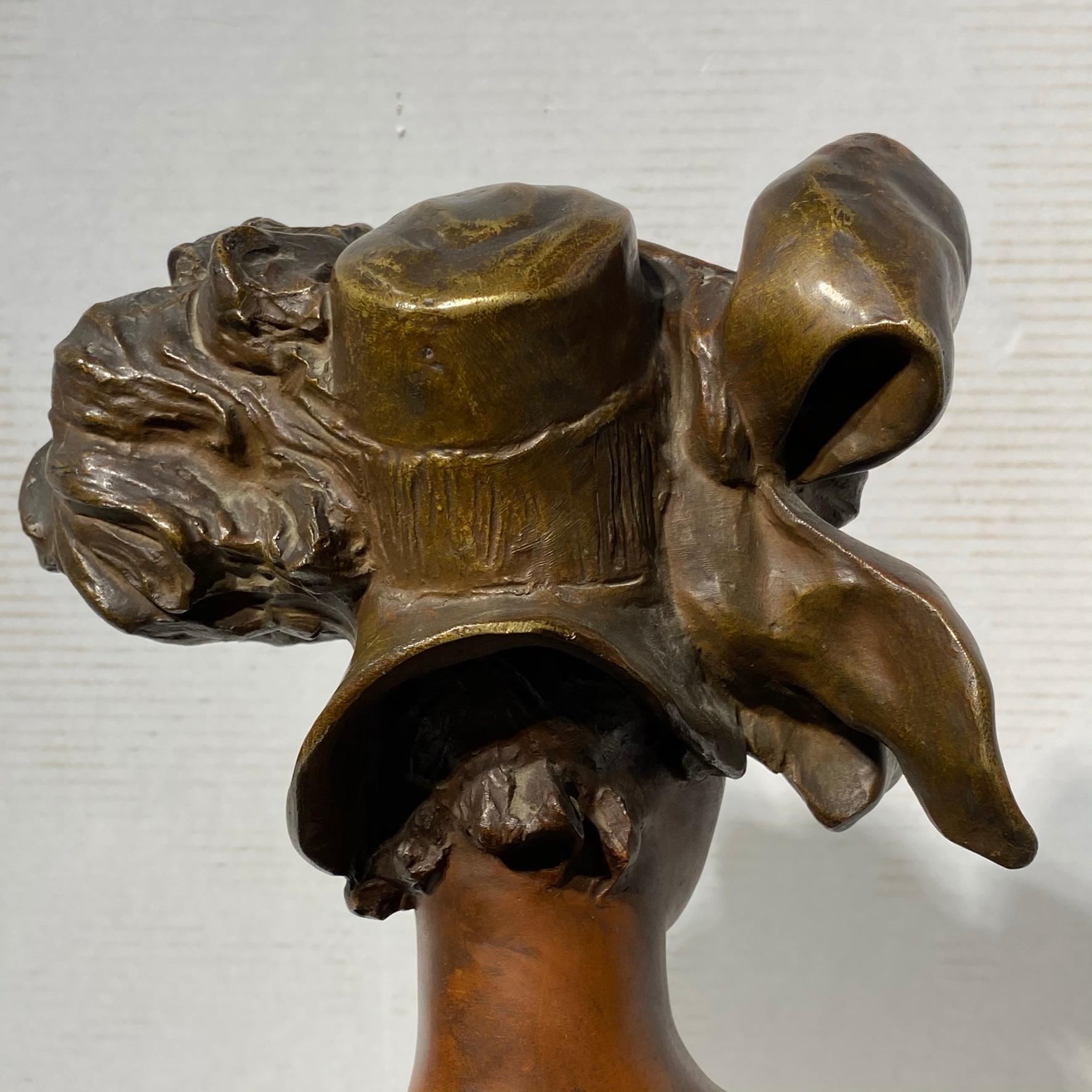Art Nouveau Bronze Bust by Georges Van der Straeten 3
