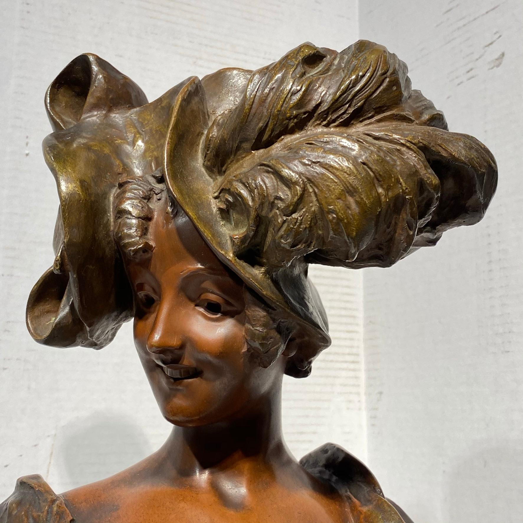 Art Nouveau Bronze Bust by Georges Van der Straeten 4