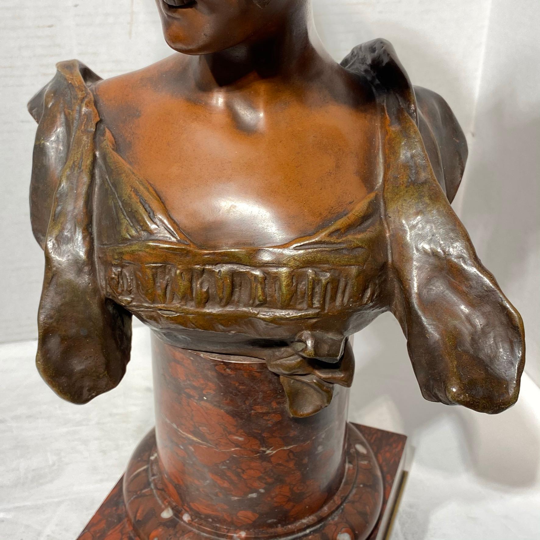Art Nouveau Bronze Bust by Georges Van der Straeten 5