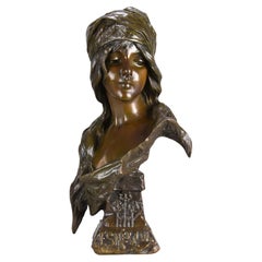 Art Nouveau Bronze Bust entitled "Esmerelda” by Emmanuel Villanis