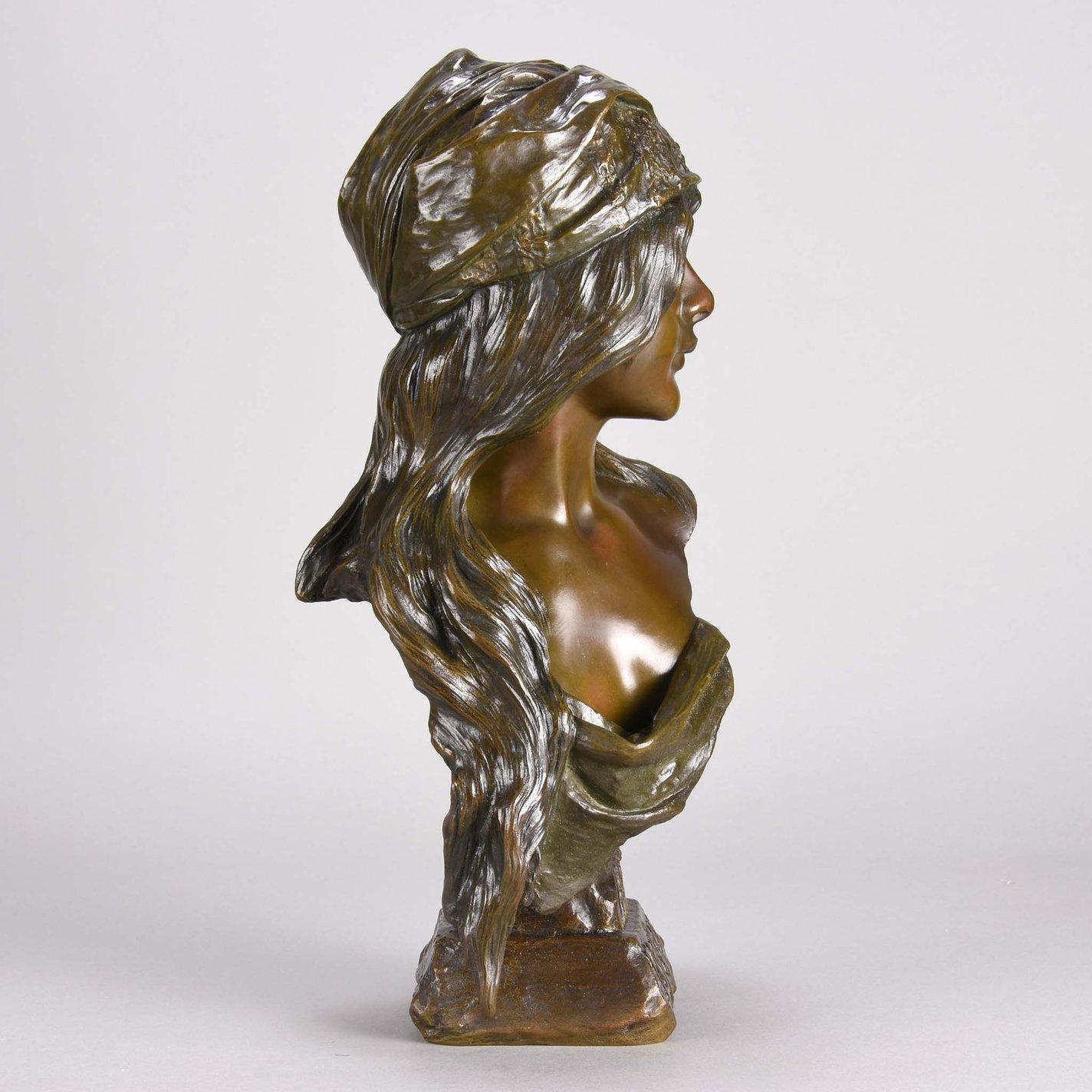 French Art Nouveau Bronze Bust 
