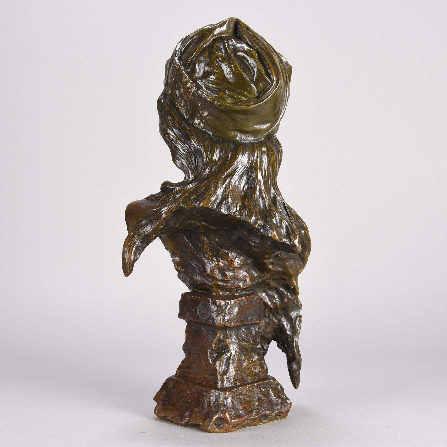 19th Century Art Nouveau Bronze Bust 