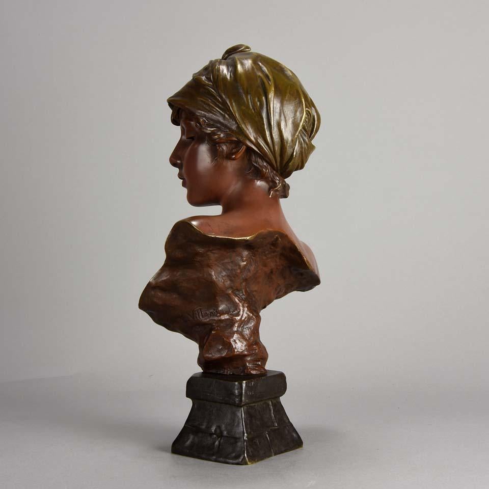 19th Century Art Nouveau Bronze Bust 