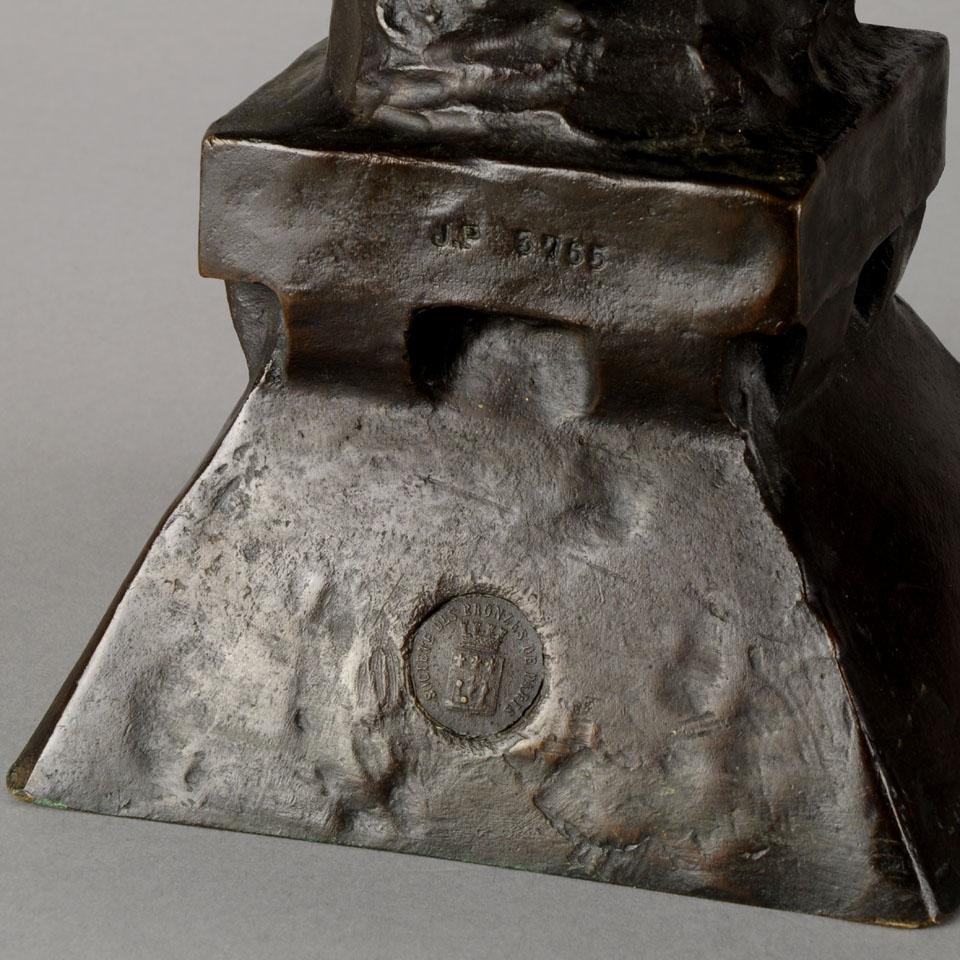 Buste en bronze Art Nouveau « Lucirece » de E Villanis en vente 2