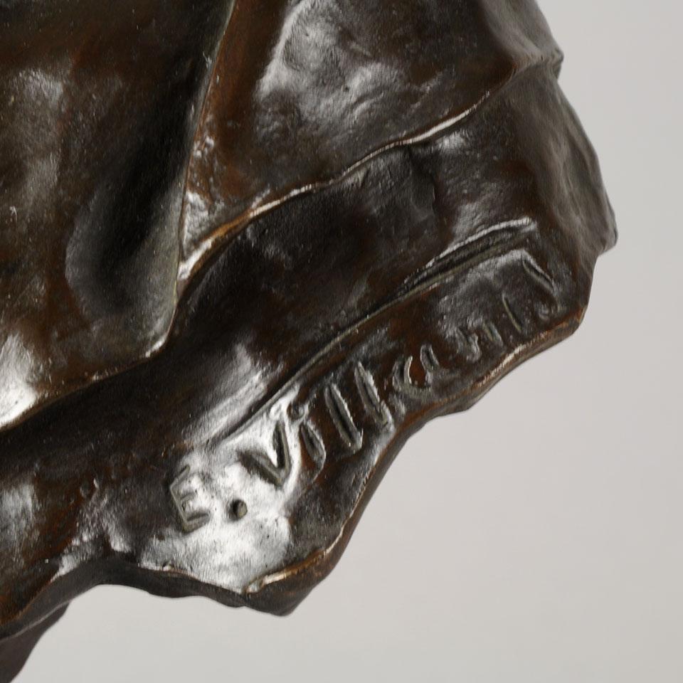 Buste en bronze Art Nouveau « Lucirece » de E Villanis en vente 1