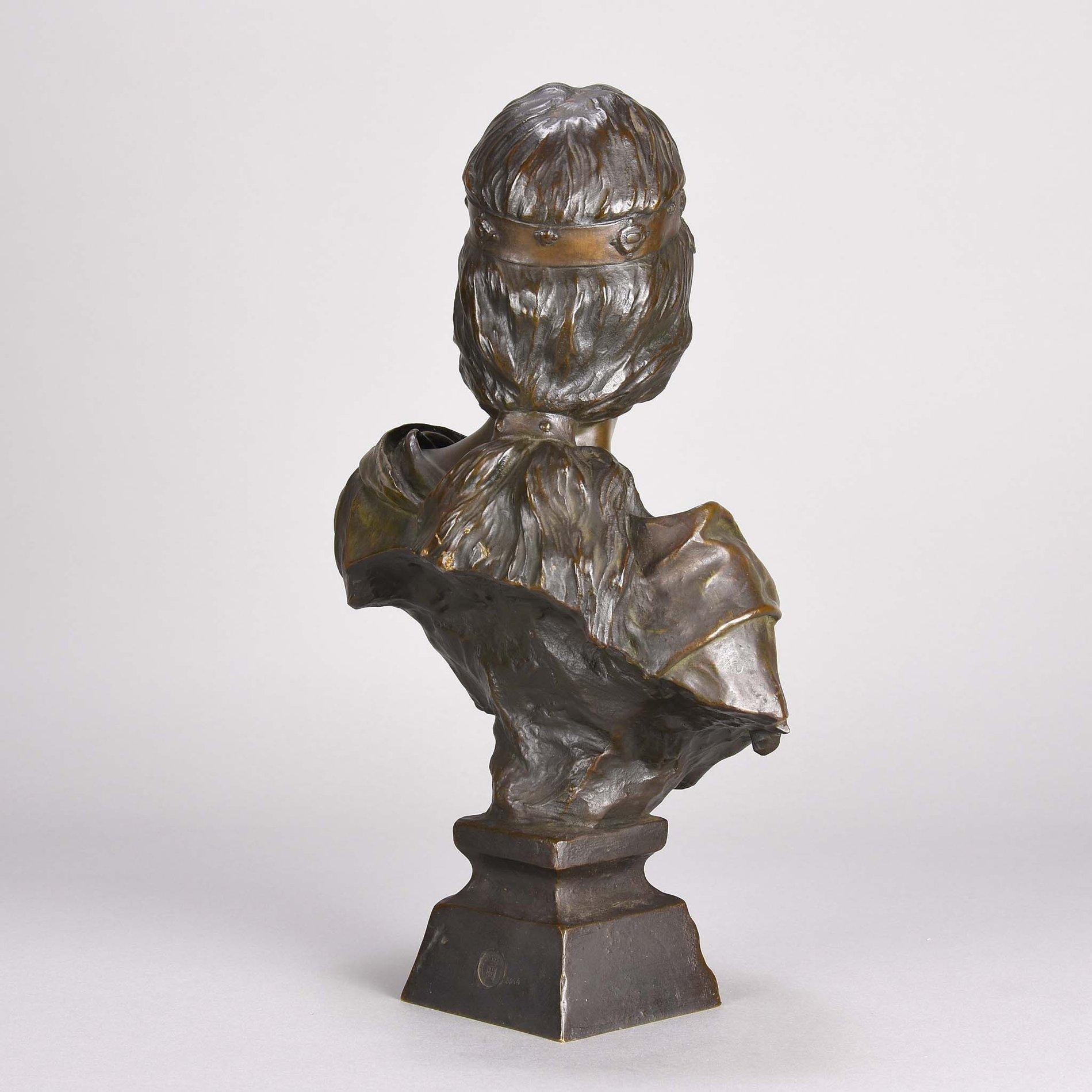 Cast Art Nouveau Bronze Bust 