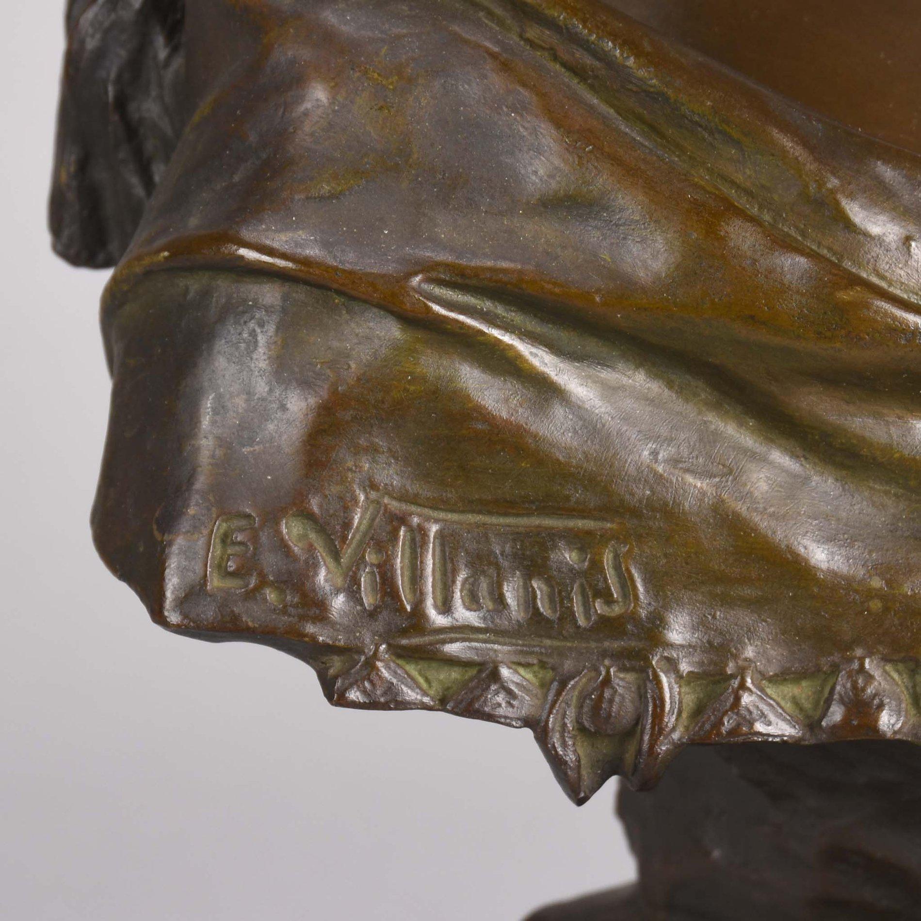 Buste en bronze Art Nouveau Sibylle d'Emmanuel Villanis 1