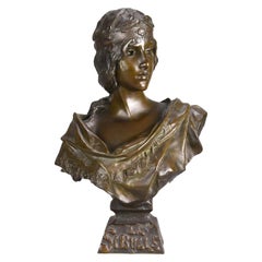 Antique Art Nouveau Bronze Bust "Sibylle” by Emmanuel Villanis