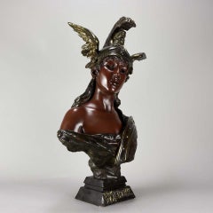 Art Nouveau Bronze Bust "Walkyrie” by E Villanis