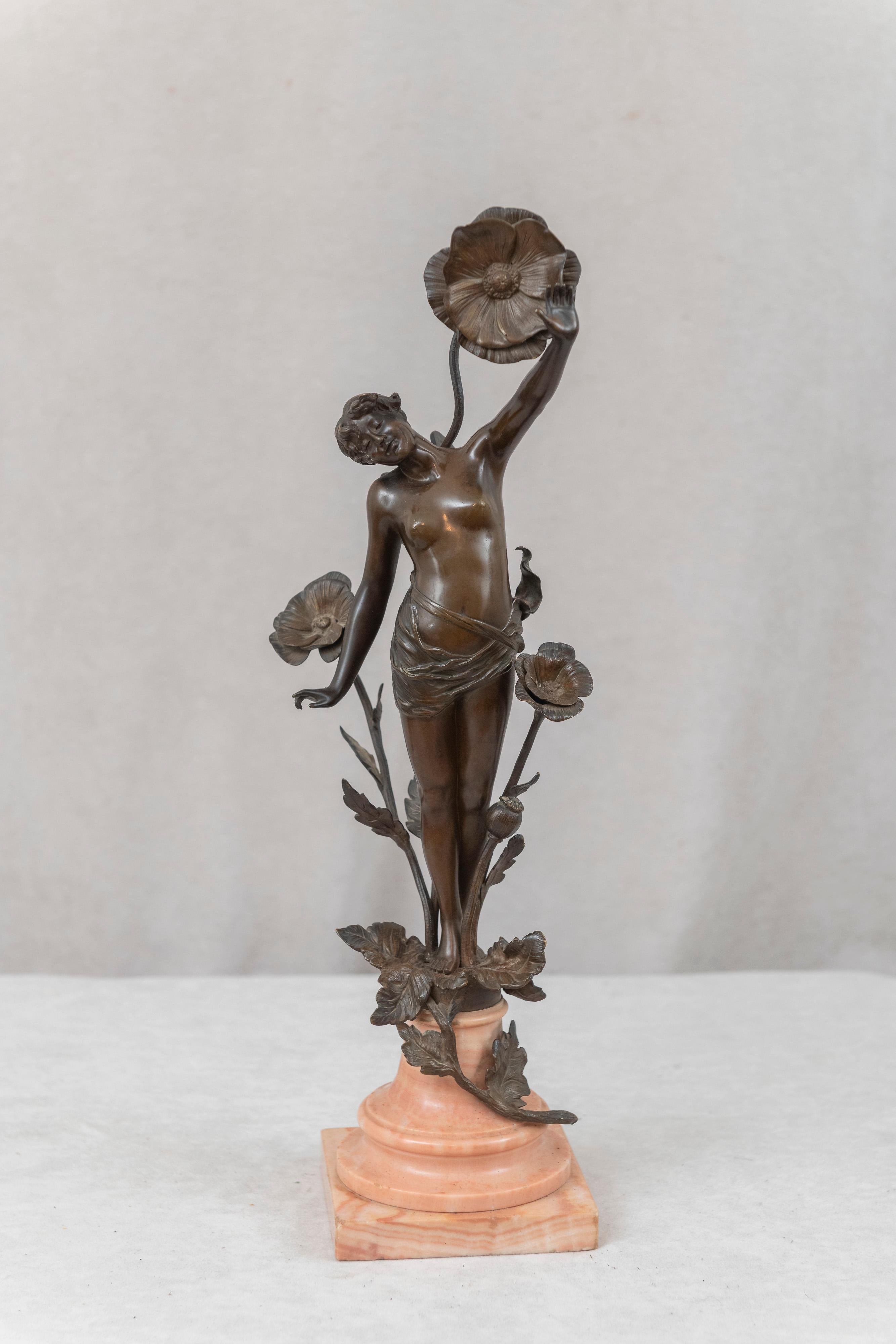 Art Nouveau Bronze, Butterfly Girl, 