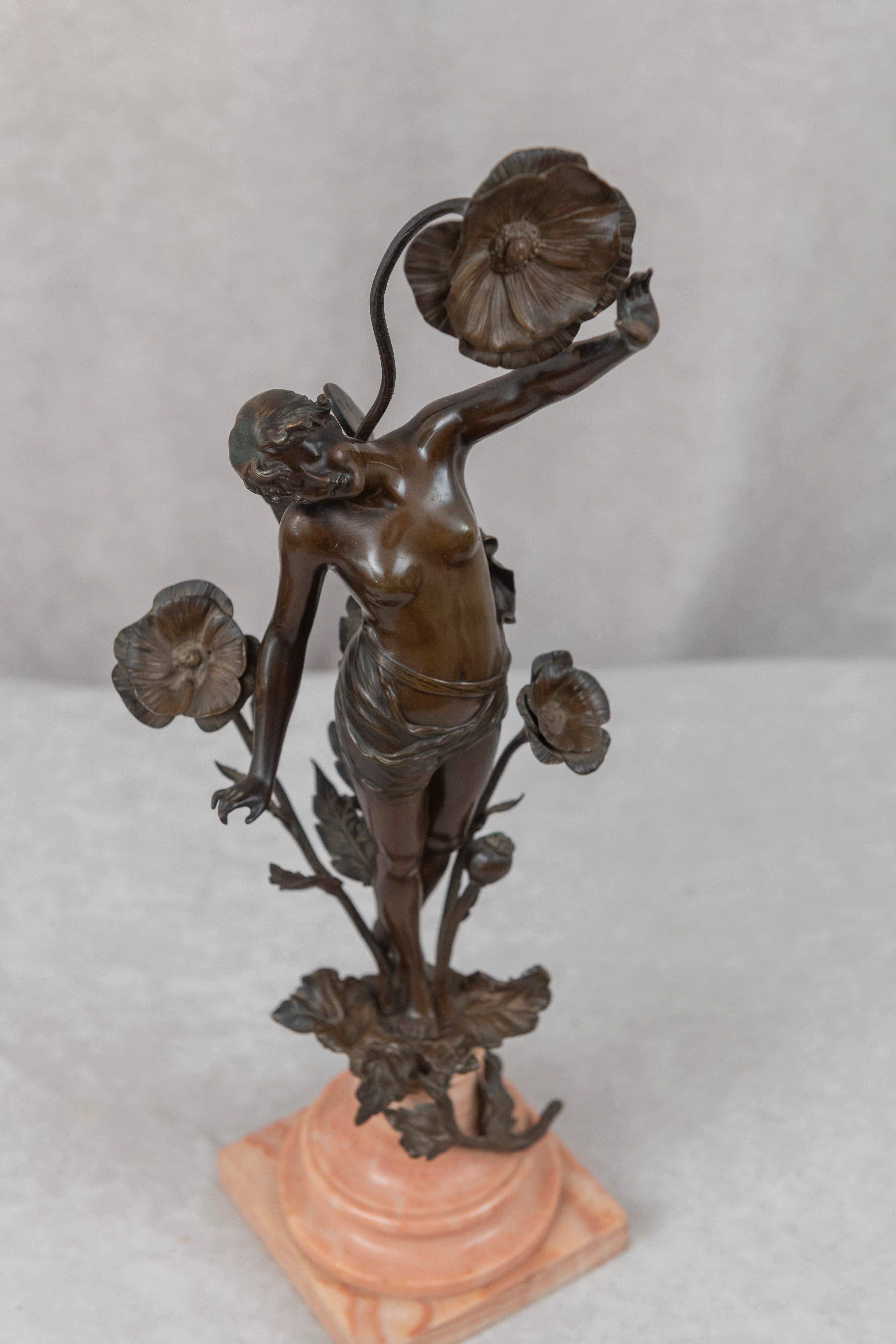 German Art Nouveau Bronze, Butterfly Girl, 