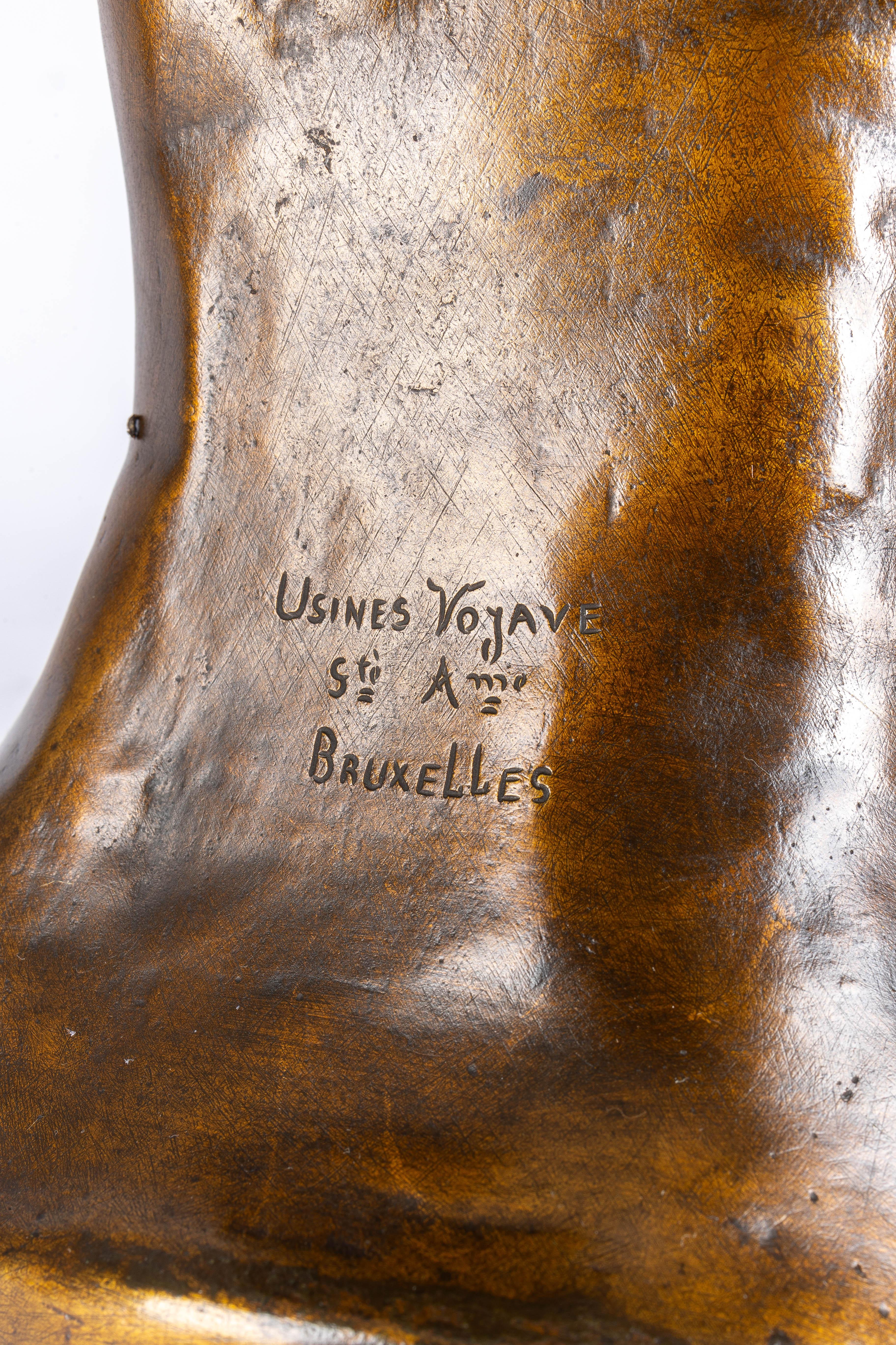 Art-Nouveau bronze by Anton Nelson (1841-1910): titled 