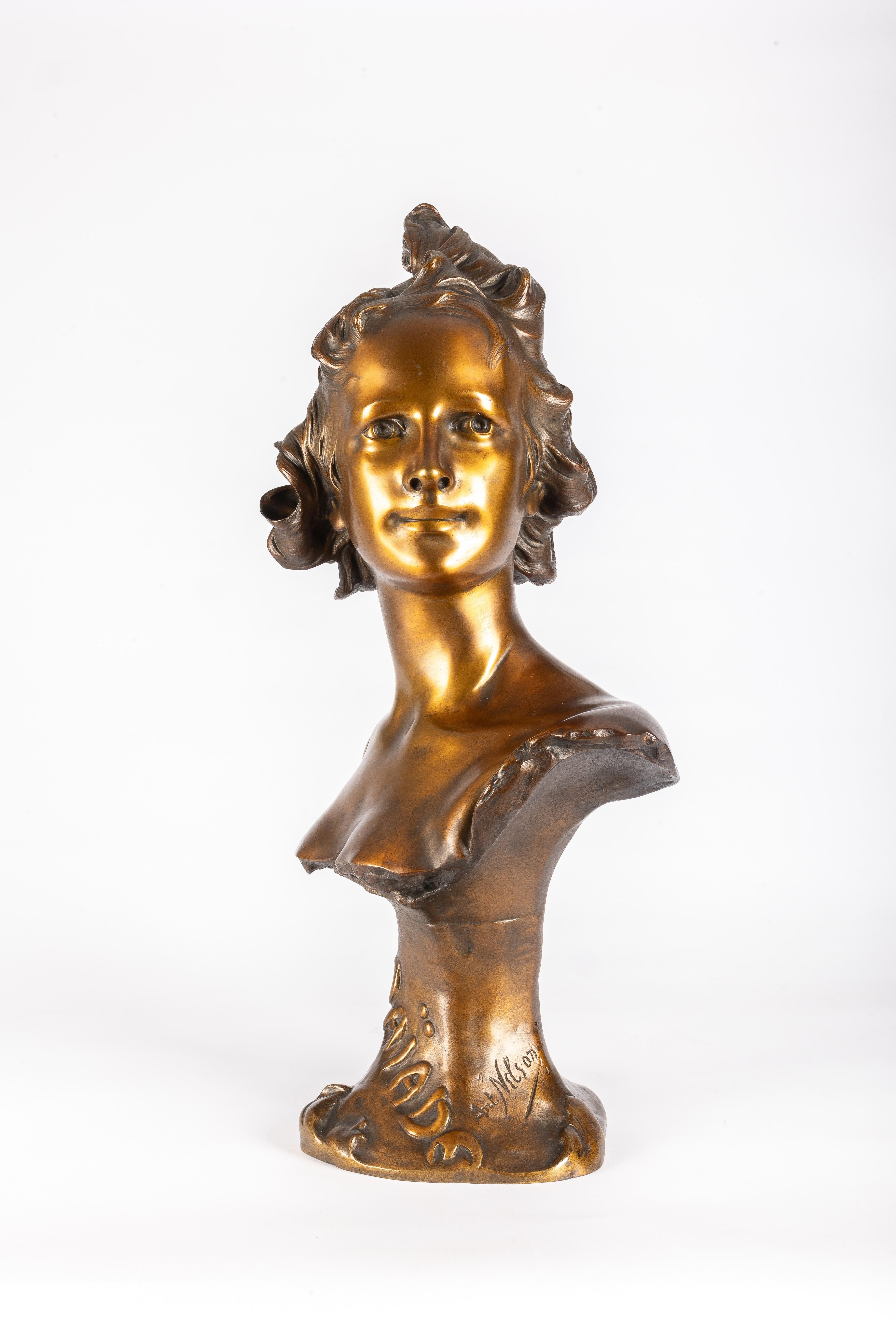 Great Art-Nouveau buste titled 