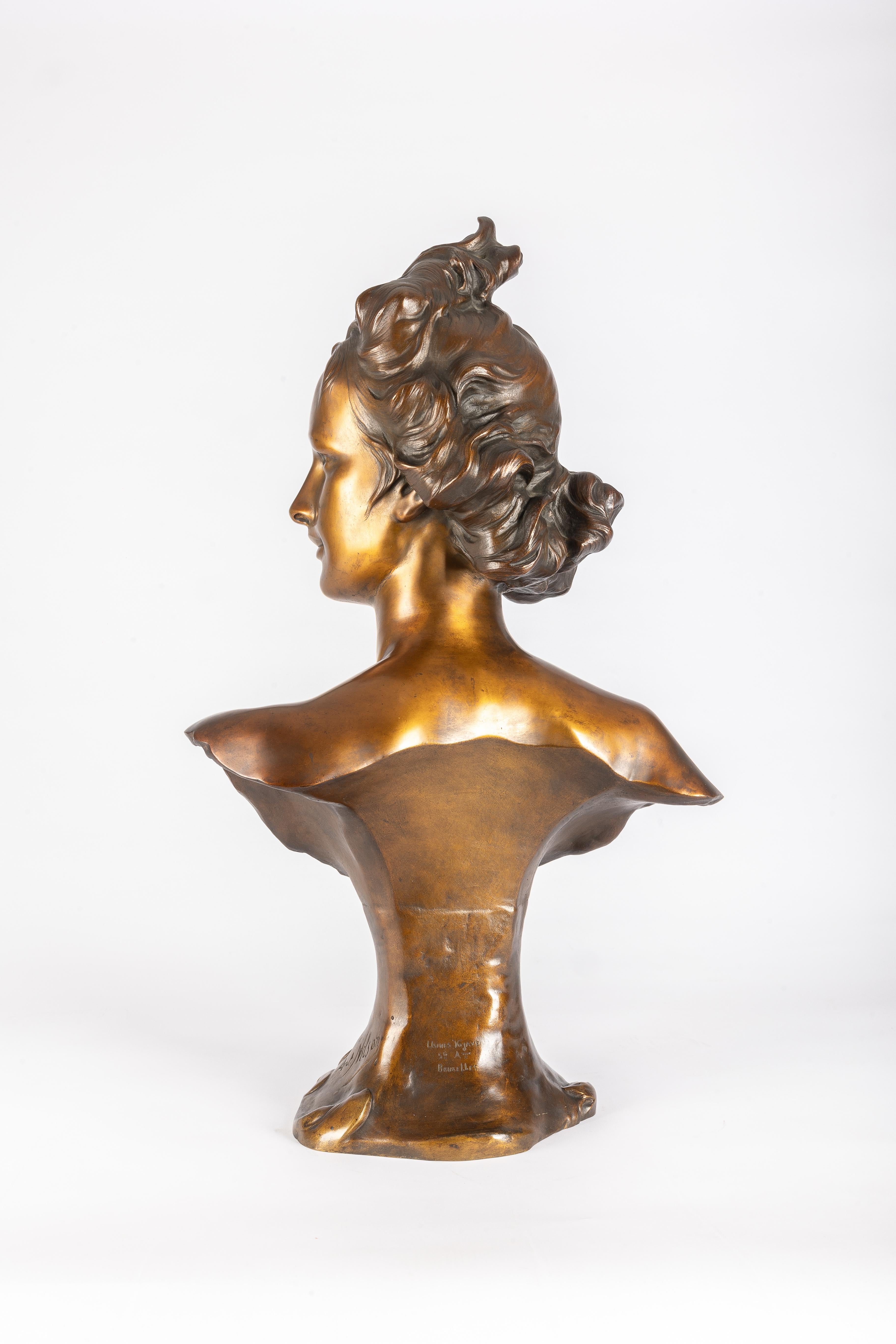 Art Nouveau Art-Nouveau bronze by Anton Nelson (1841-1910): titled 