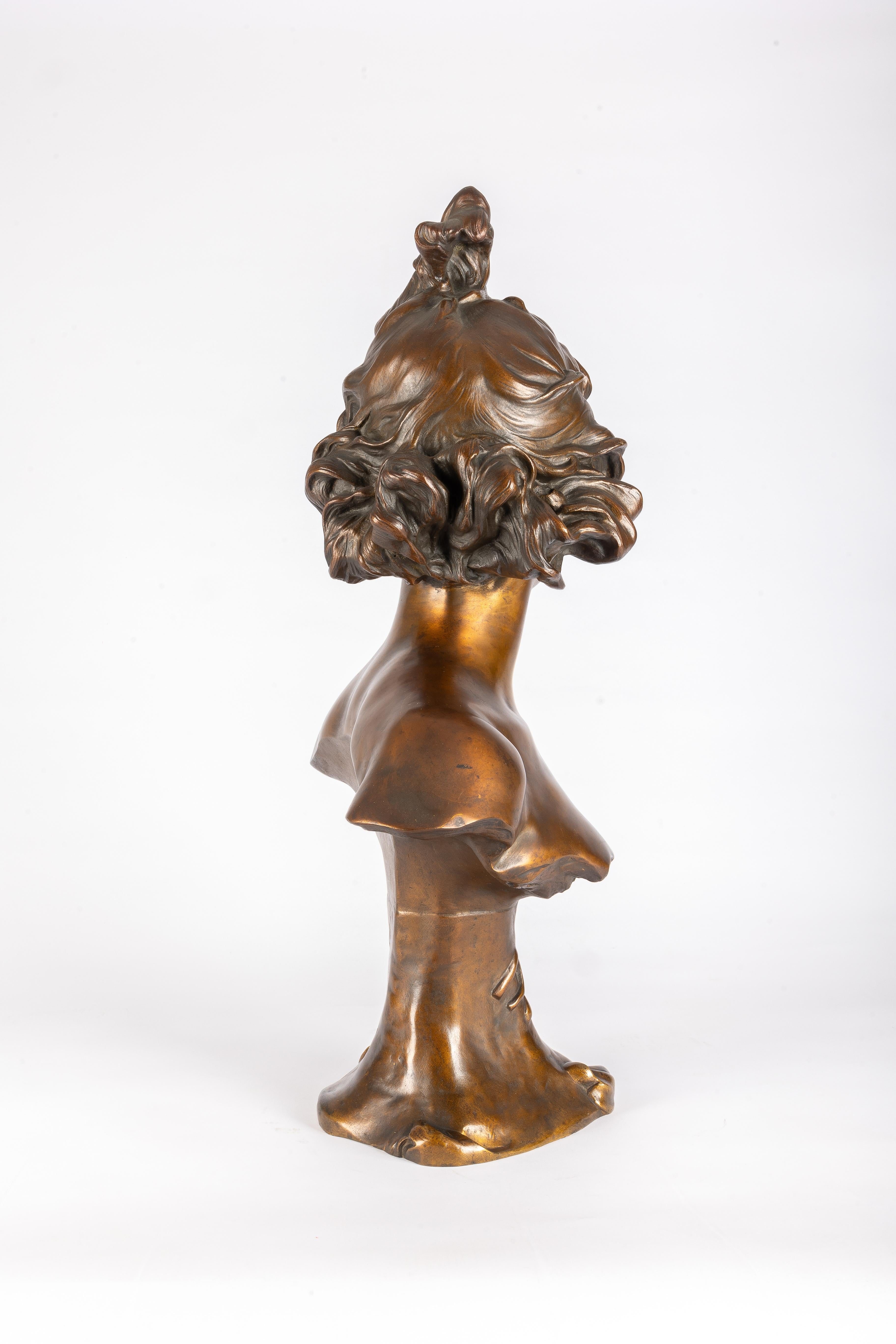 Belgian Art-Nouveau bronze by Anton Nelson (1841-1910): titled 