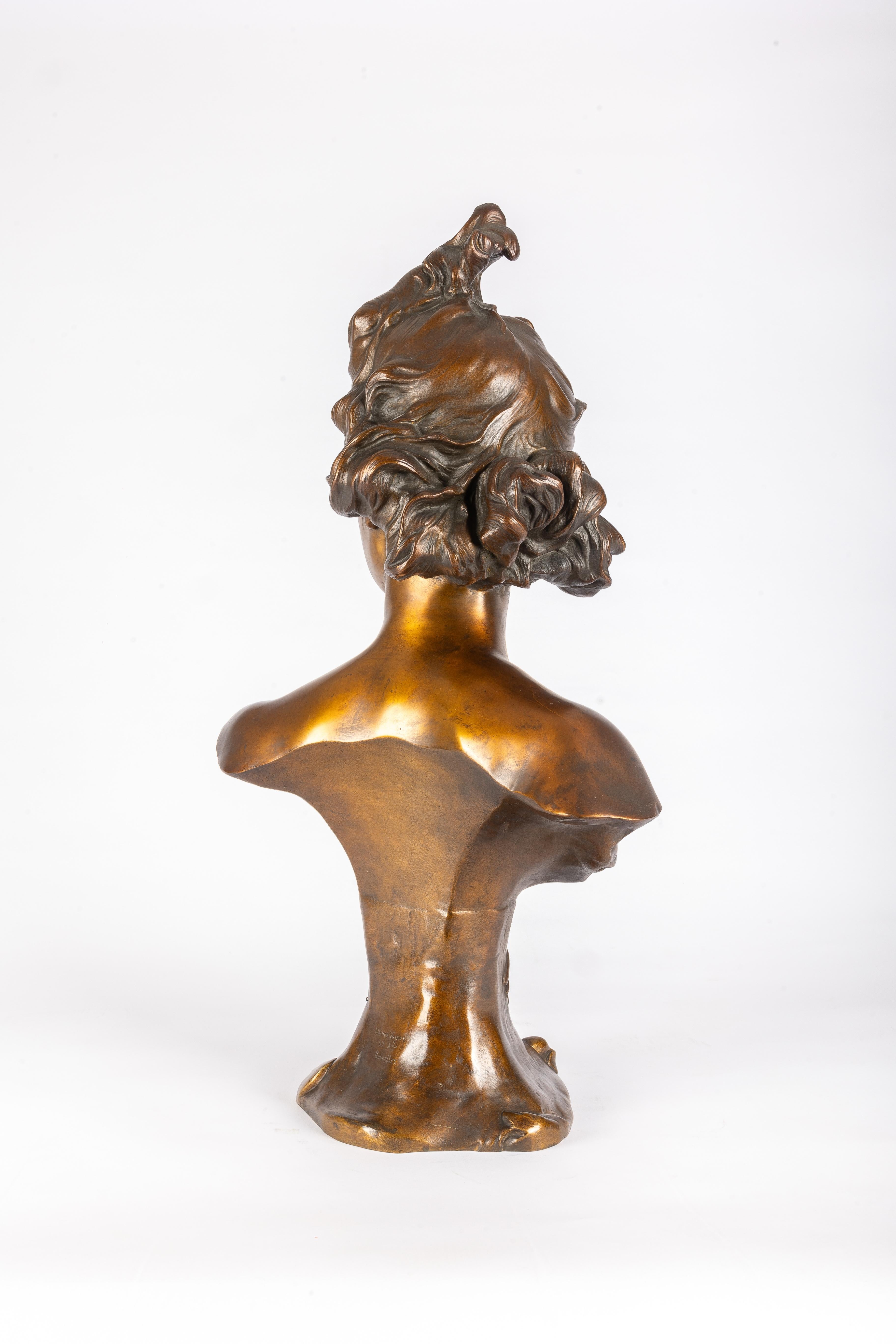 Cast Art-Nouveau bronze by Anton Nelson (1841-1910): titled 
